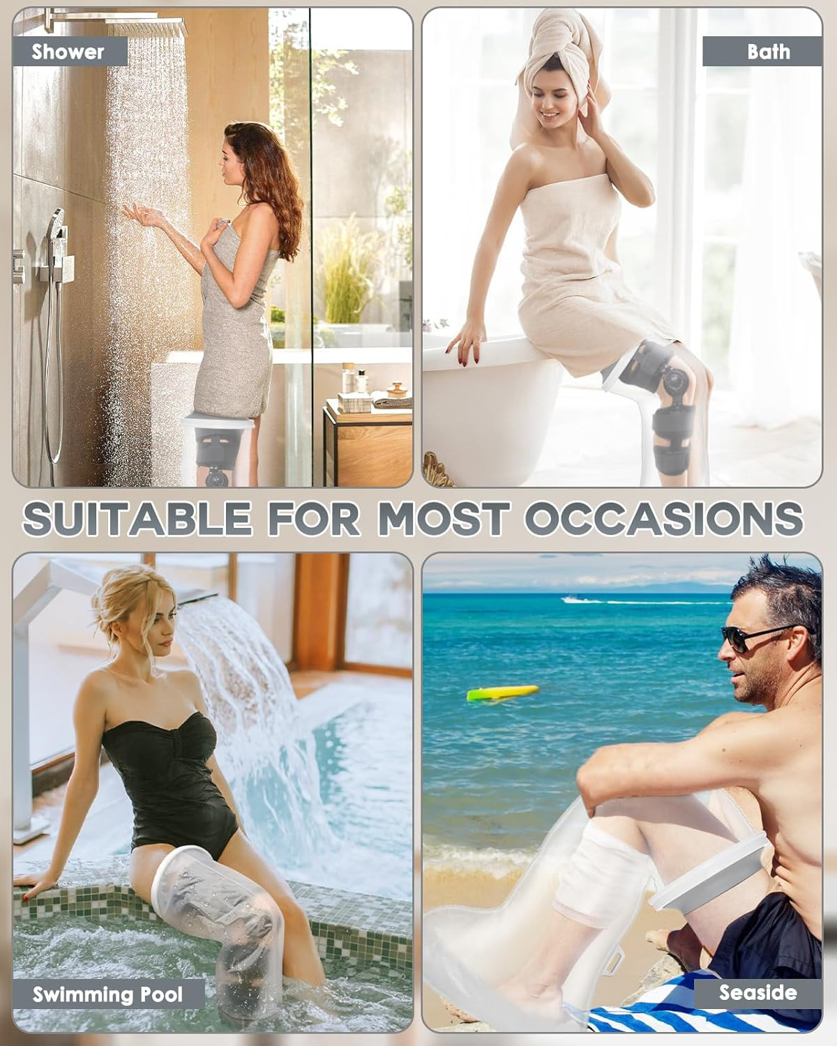 Waterproof Extra Wide Full Leg Cast Cover for Shower after Knee Surgery with …
