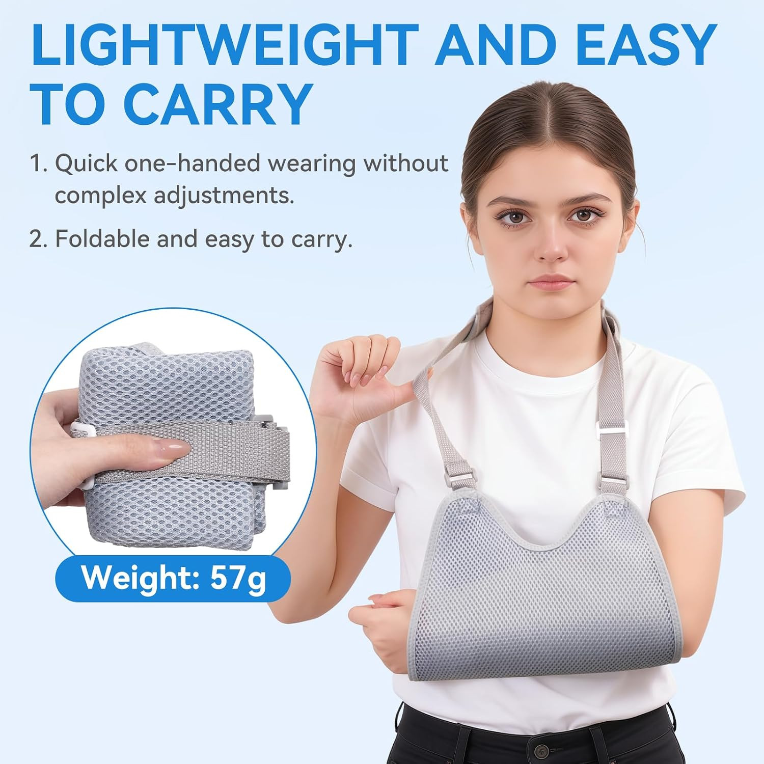 Mesh Shoulder Immobilizer & Arm Sling with Adjustable Straps for Torn Rotator Cu