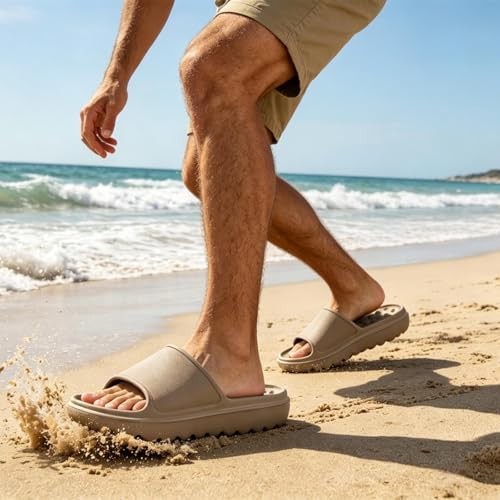 Massage Slides for Men and Women Pillow Slides 10.5-11.5 Women/9-10 Men Brown