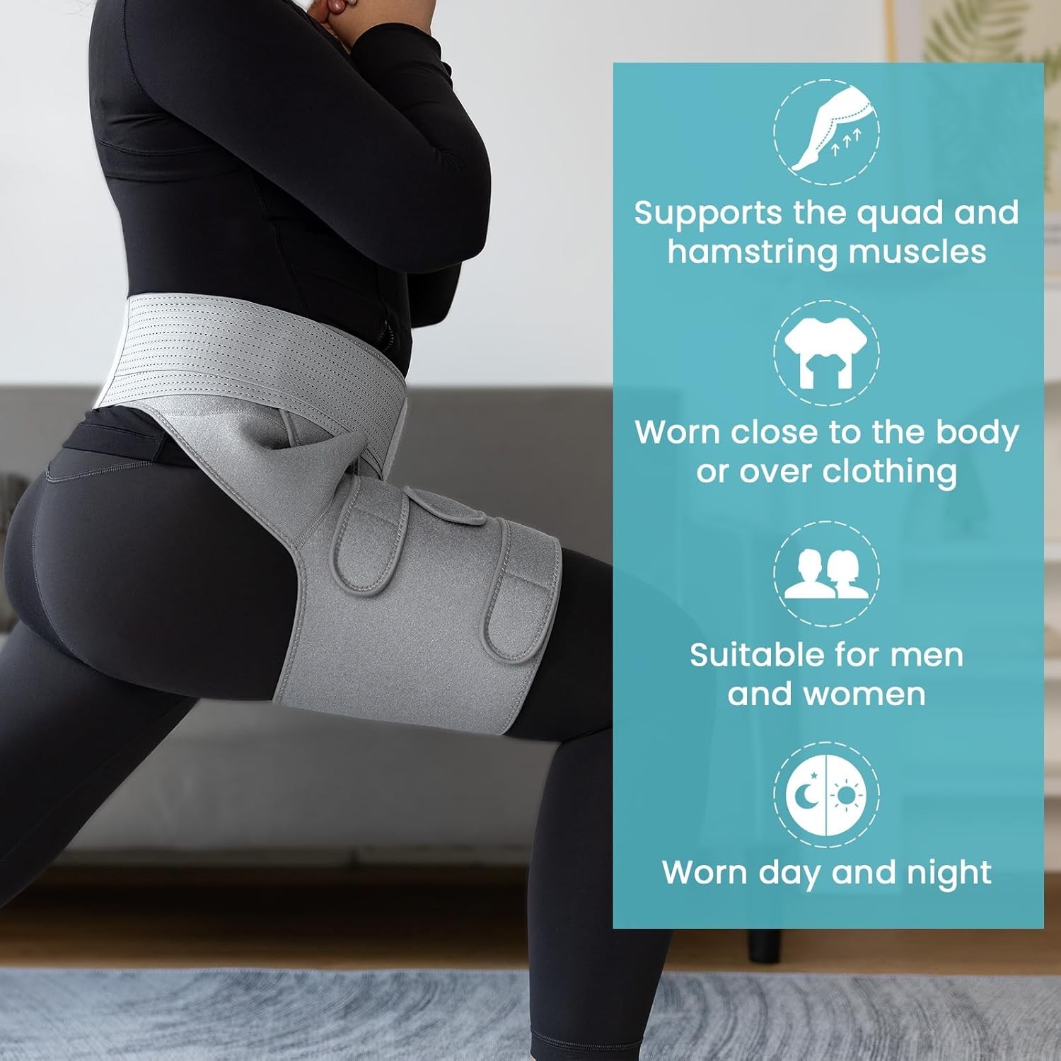 Hip Brace for Sciatica Pain Relief, Adjustable Compression for Men & Women