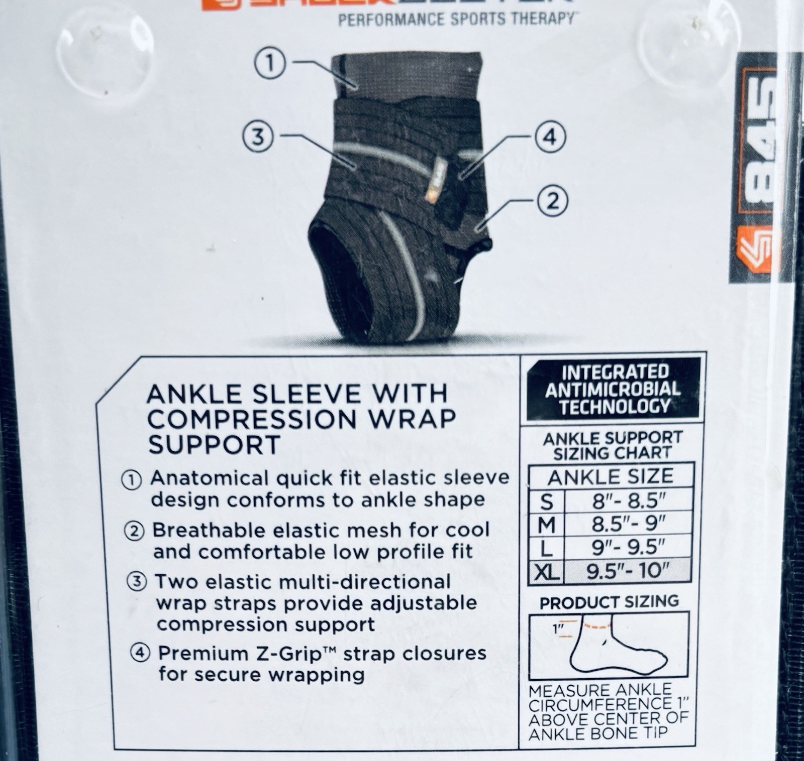 Shock Doctor Ankle Sleeve Compression Support Wrap XL 9.5-10″ Black NEW