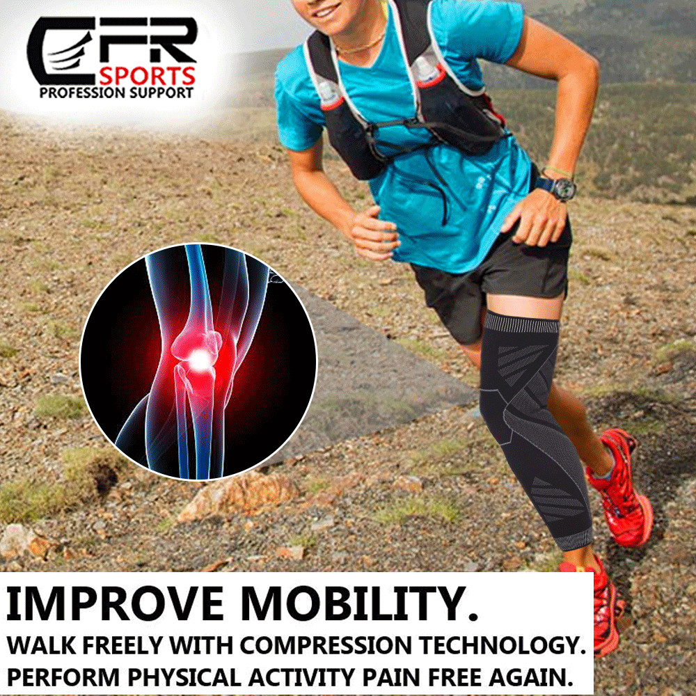 Compression Thigh Sleeve Leg Calf Pain Relief Socks Knee Brace Support Men Women