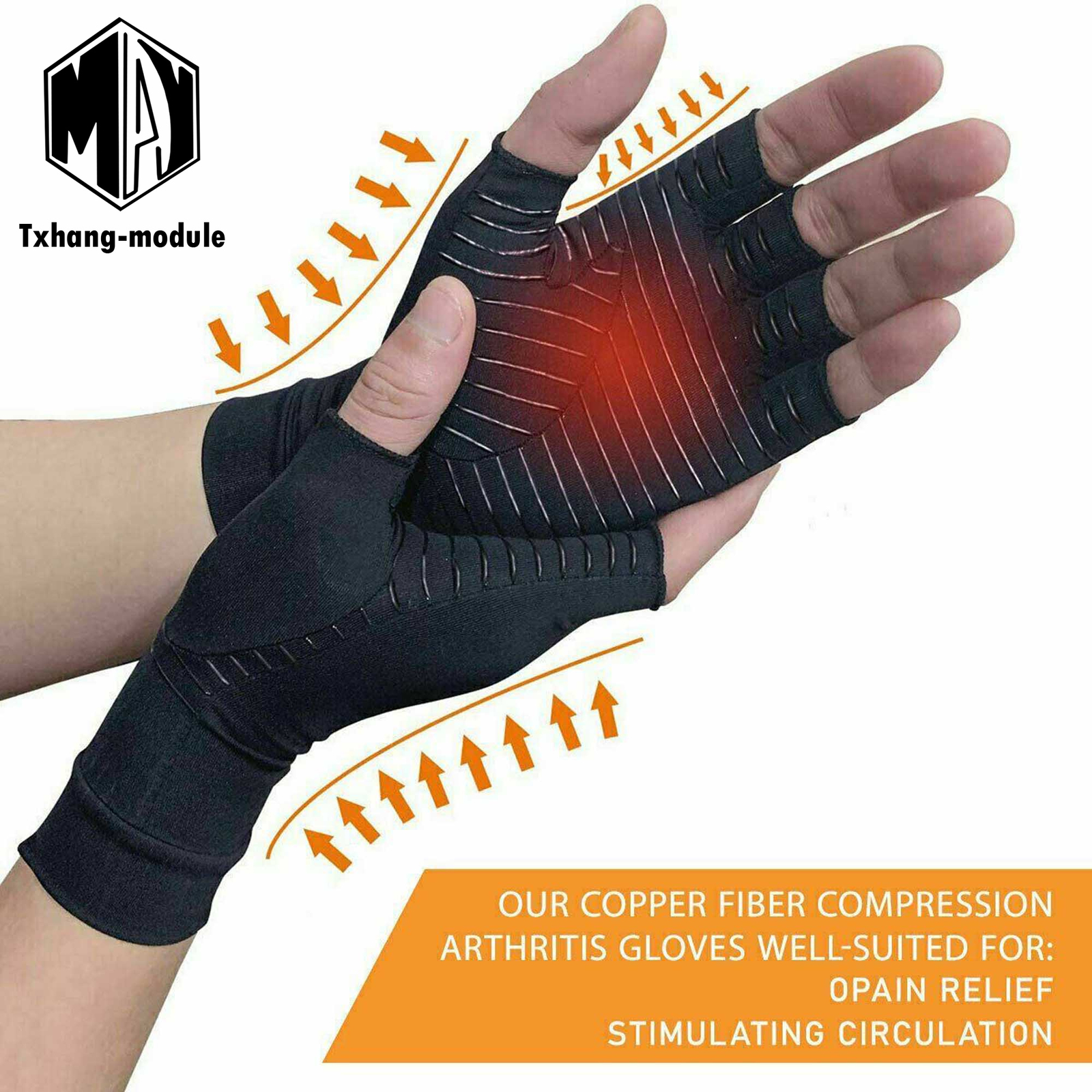 Copper Arthritis Gloves Compression Joint Rheumatoid Osteoarthritis Relief A2TM