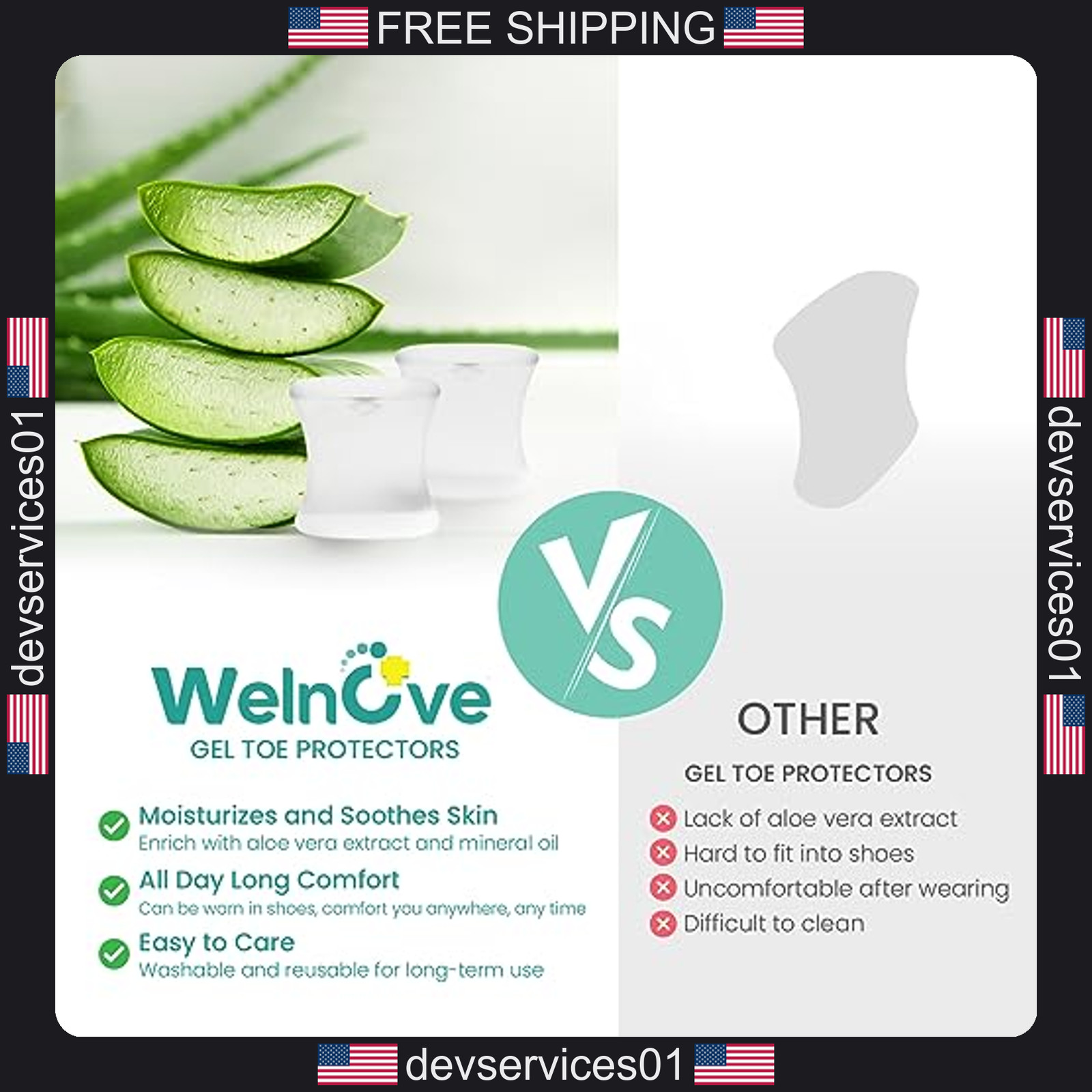 16 Pack Silicone Toe Spacers for Bunion Relief and Foot Alignment