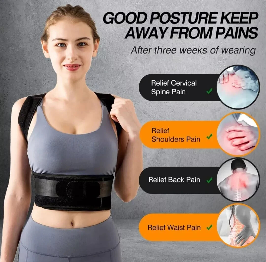 Maloow Posture Corrector for Men and Women, Size L – Black
