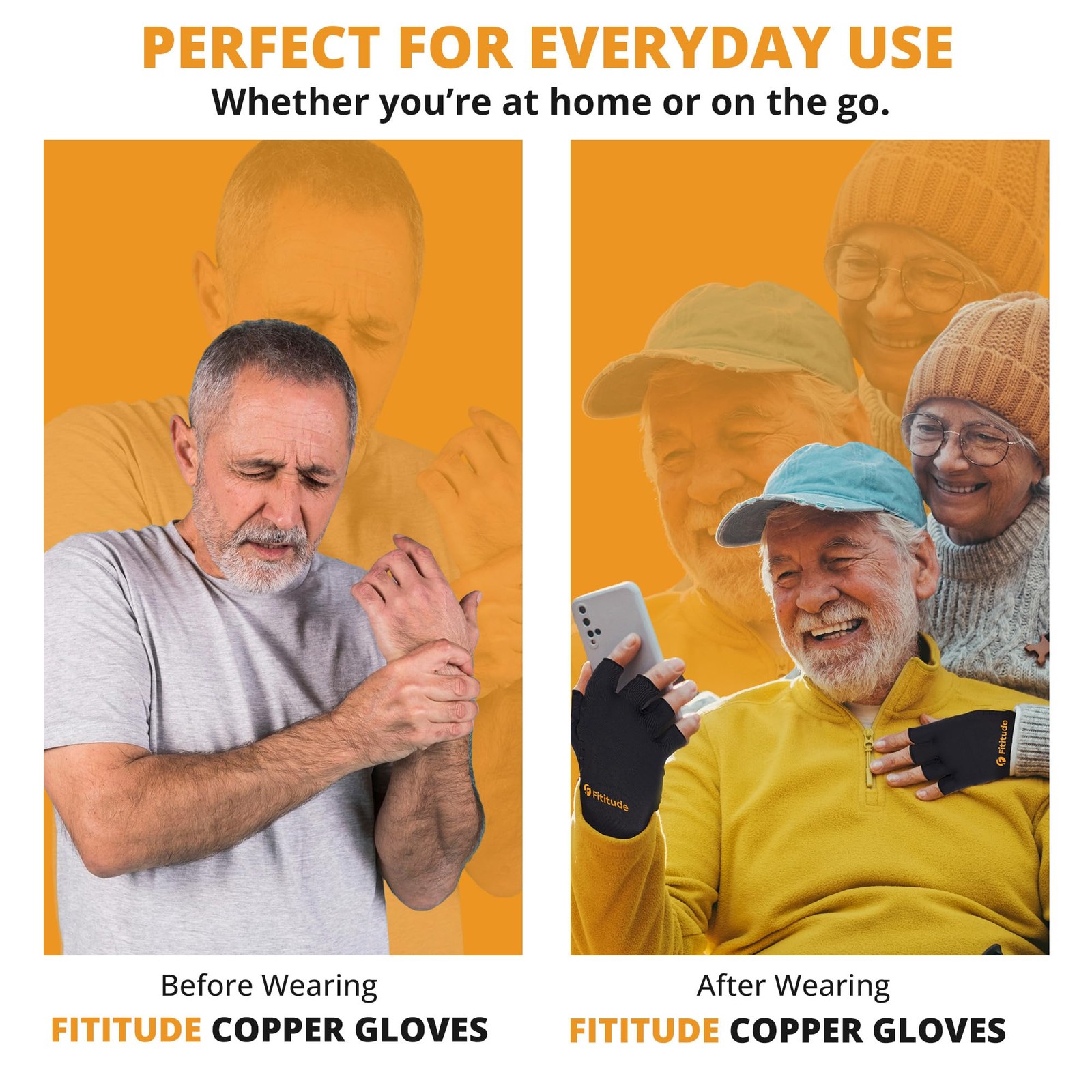 Half Finger Compression Gloves with Copper Infusion for Arthritis Pain Relief…
