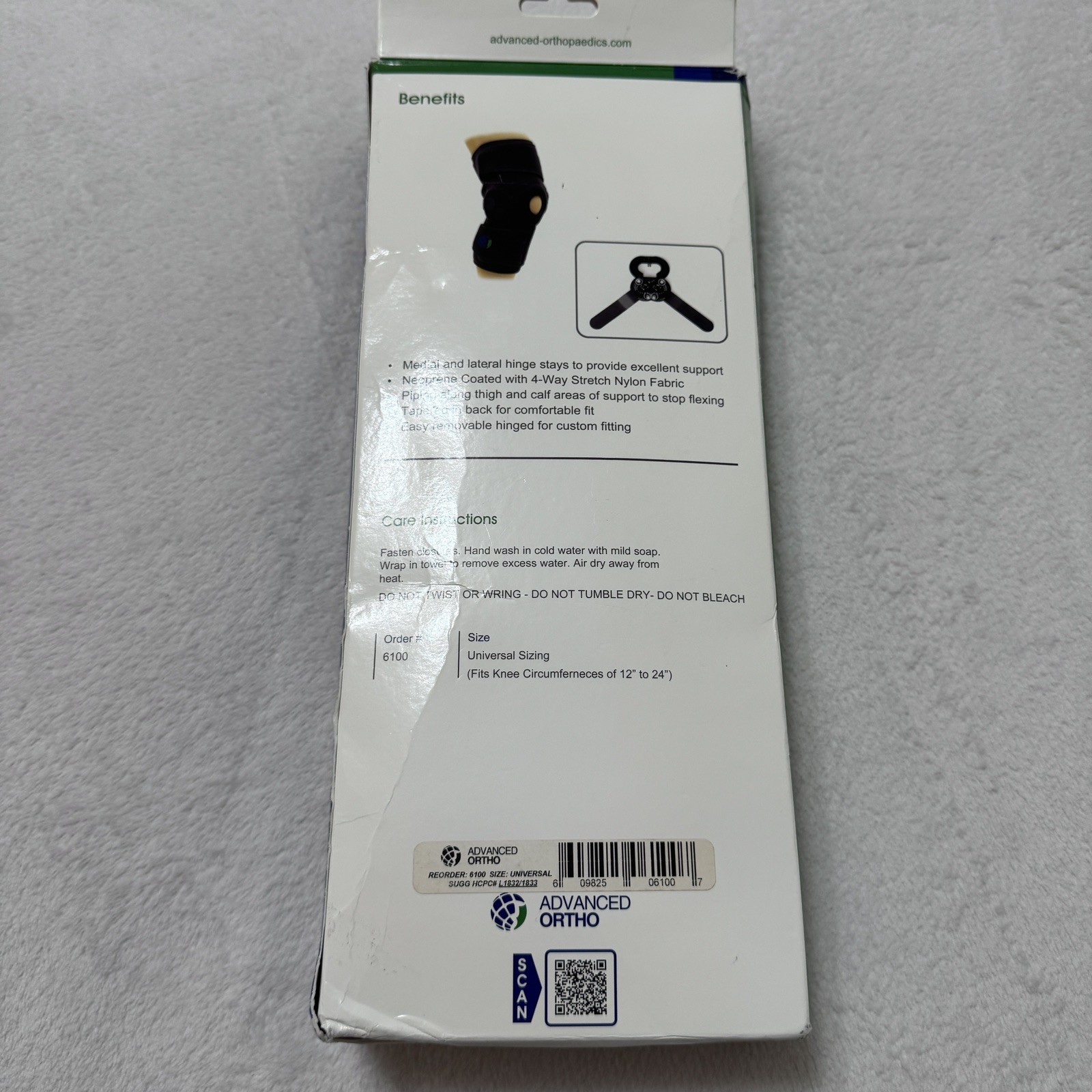 Cross Fit Advanced Orthopaedics Knee Hinged Wrap Knee Brace Universal Sz