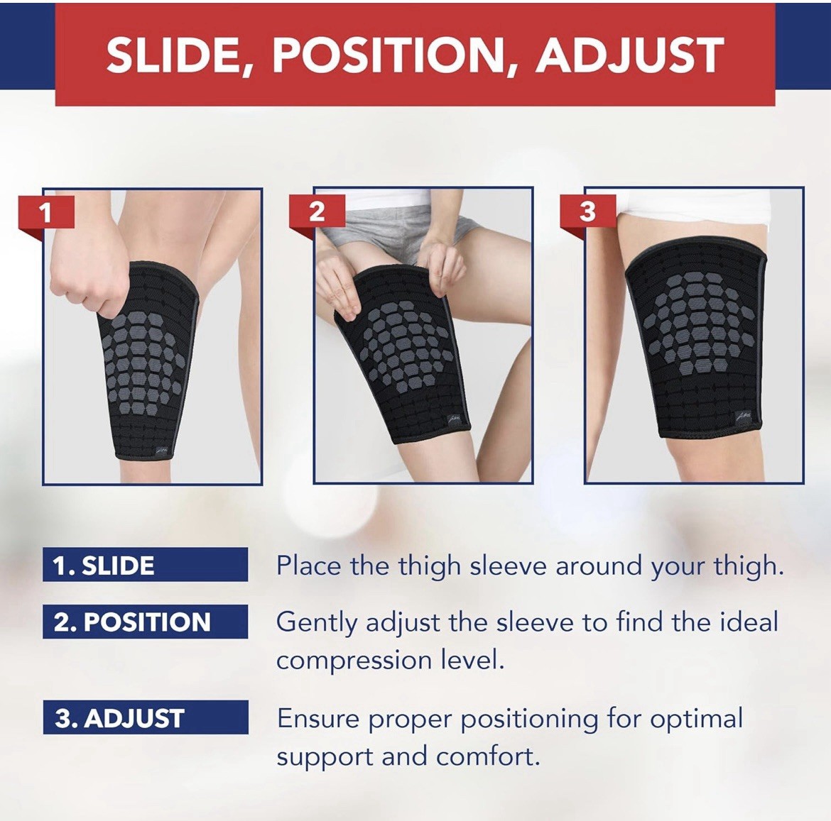 Dr Arthritis Support Pulled Hamstring Thigh Compression Sleeve Black – Small