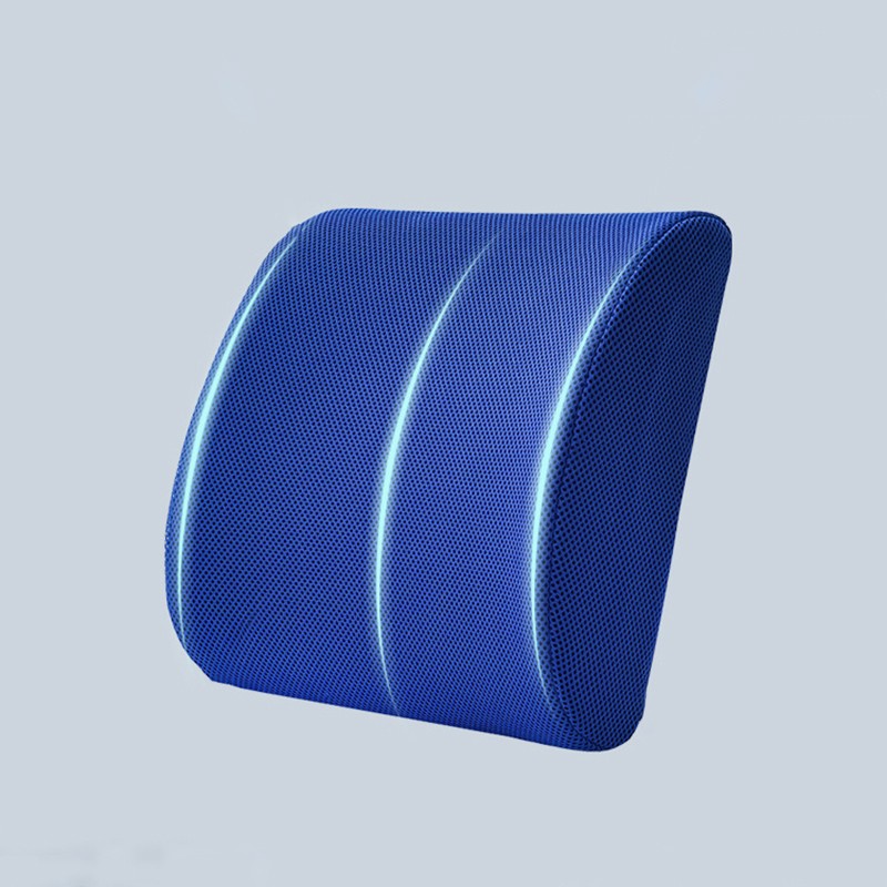 Memory Foam Lumbar Back Support Cushion Mesh/Velvet Surface Waist Back Pillow