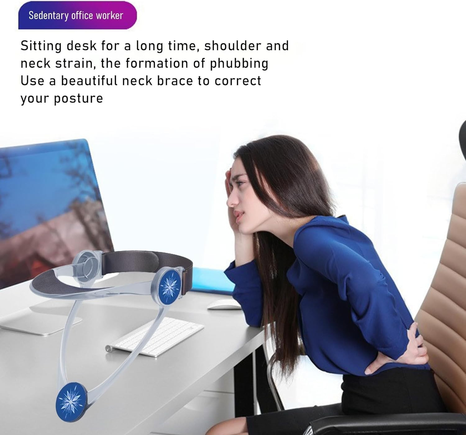 Cervical Collar Made of Plastic for Correcting Forward Head Posture and Relievin