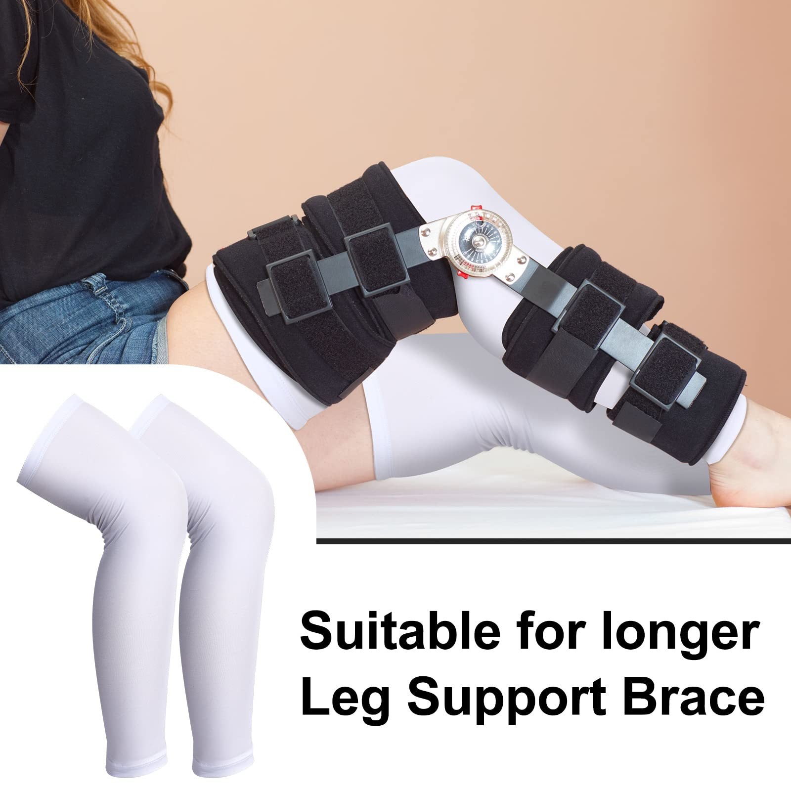 Sosation 8 Pcs Knee Brace Undersleeve Sleeve Large, as pictures shown