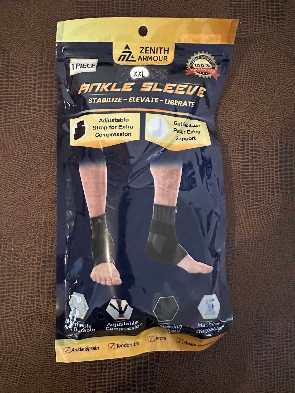 Zenith Armour Ankle Sleeve XXL New Stabilize Elevate Liberate