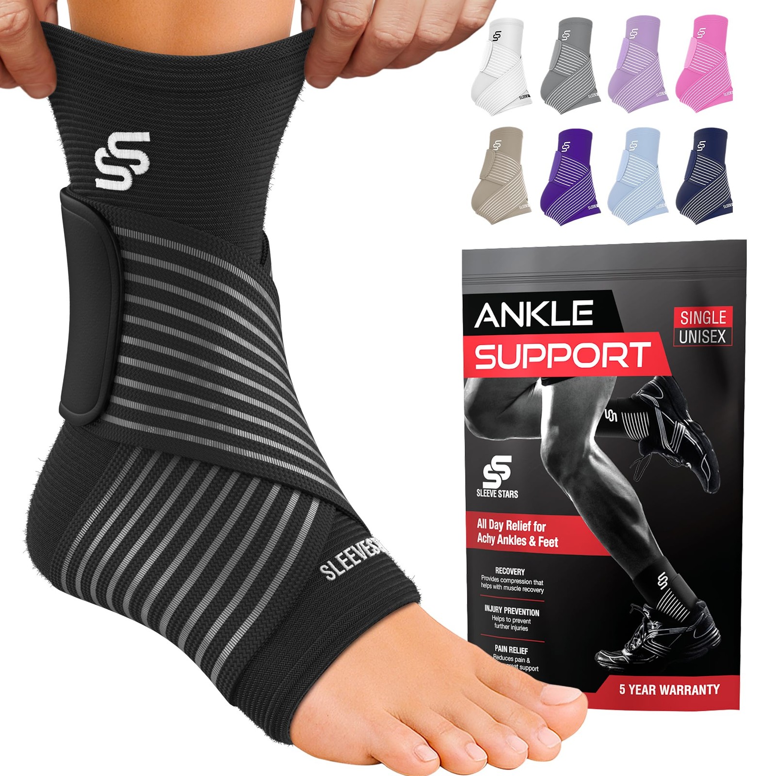 Sleeve Stars Ankle Brace For Women Men Ankle Wrap For Sprain Compression Sleev
