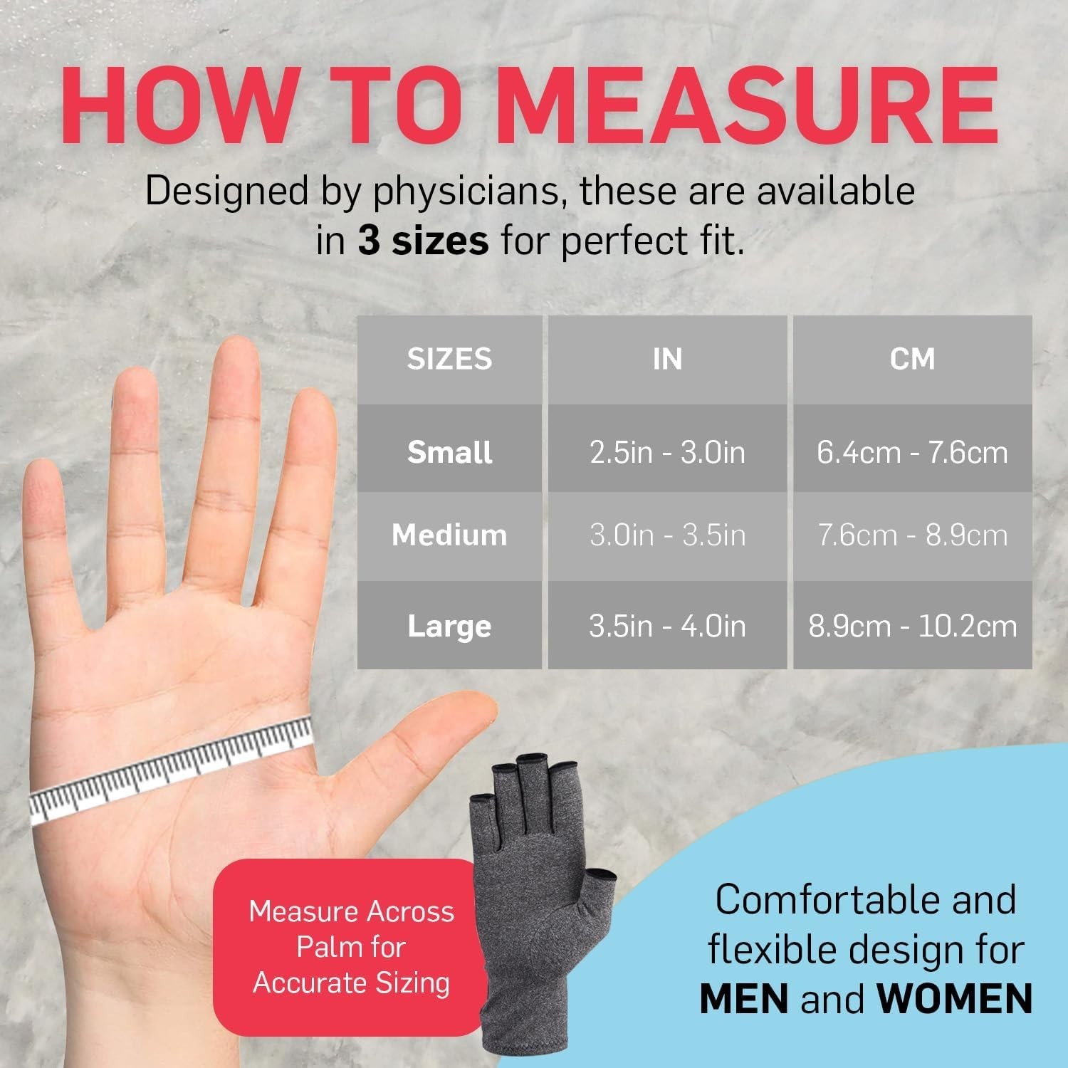 Doctor Developed Open-Finger Compression Gloves for Arthritis Relief, Small Size