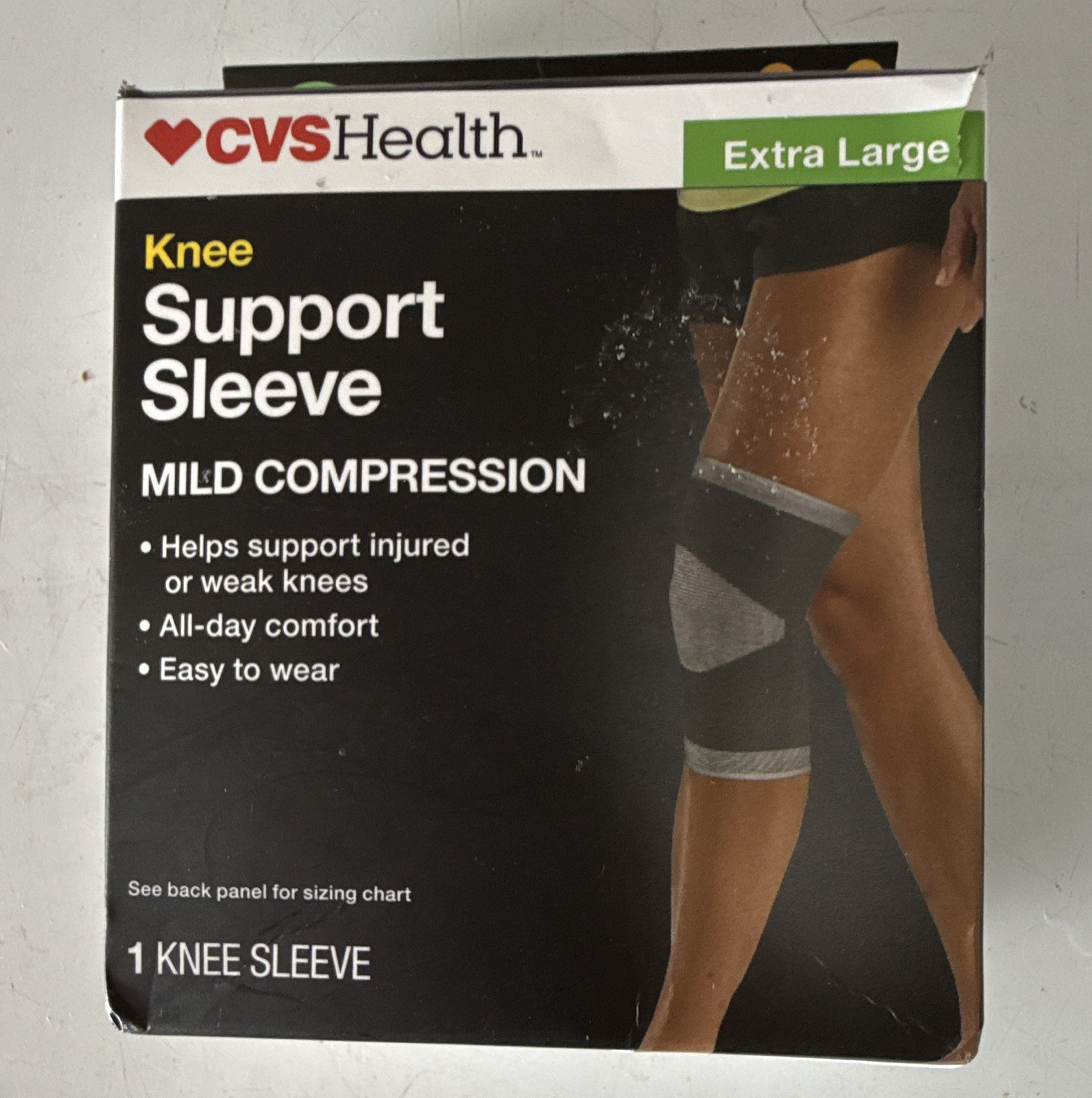 CVS Health Knee Support Sleeve, Breathable, XL, Gray/Black