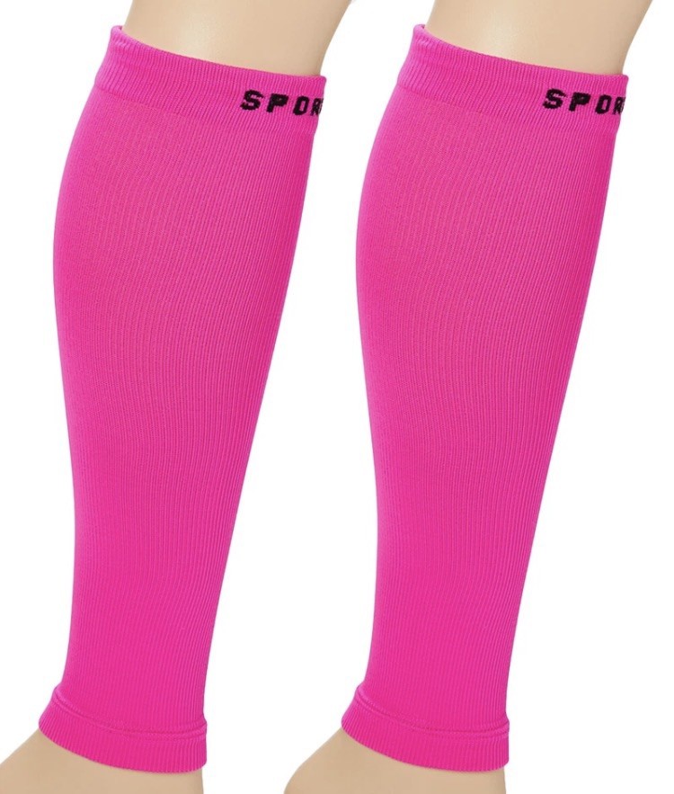 2 Pairs Compression Calf Sleeve Footless Leg Sleeves Socks – Boosts Circulation