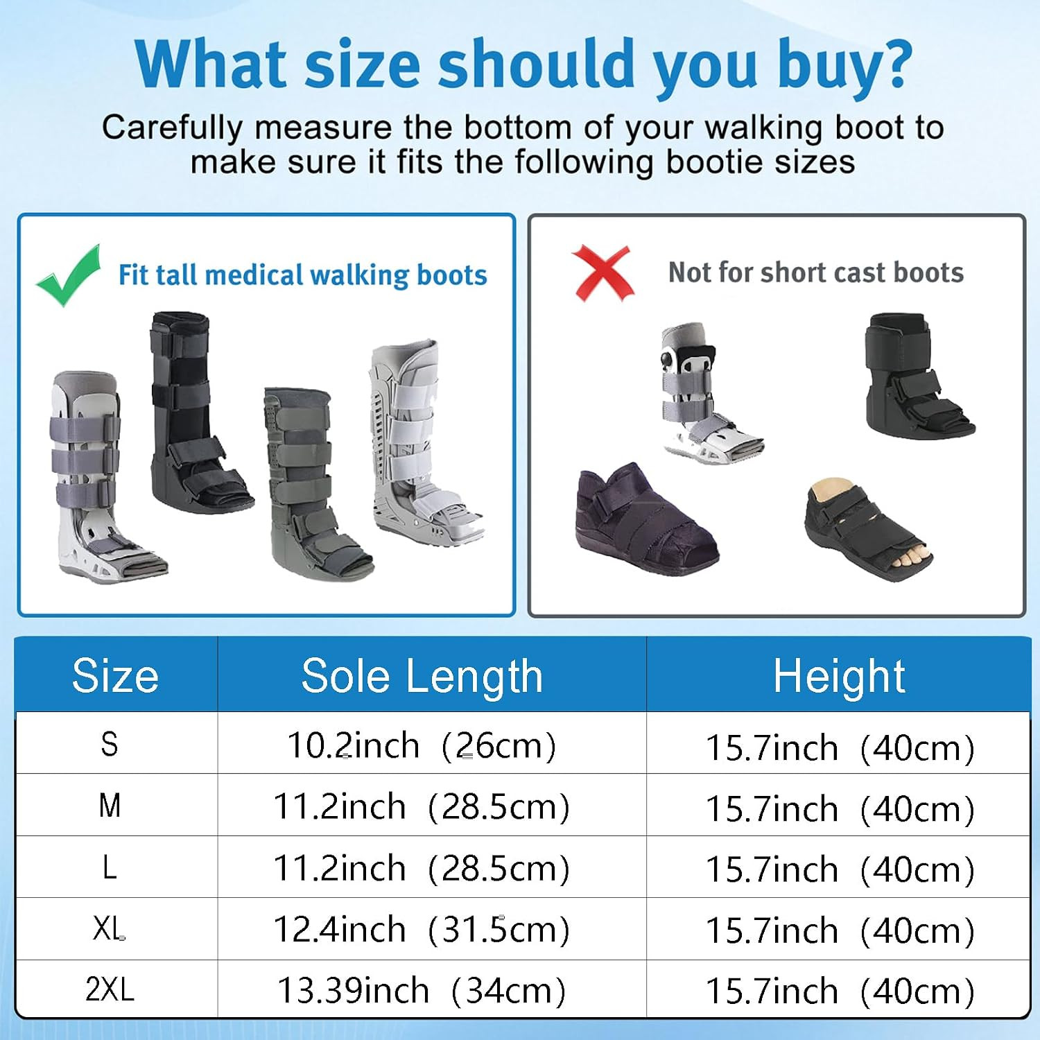 Water Resistant Walking Boot Cover for Orthopedic Boots With Anti-Slip Fractured