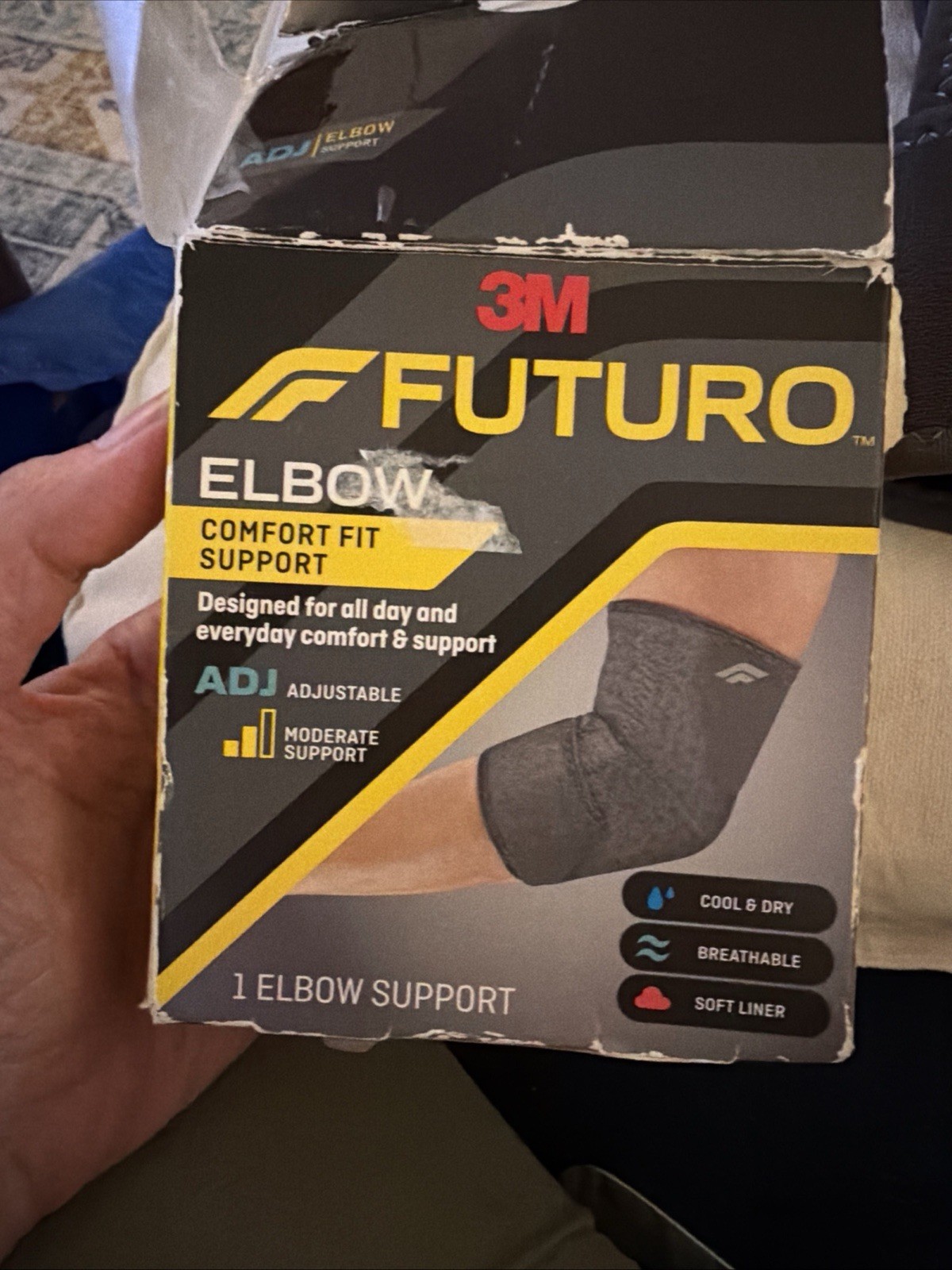 3M Futuro Comfort Fit Elbow Soft Brace Adjustable Moderate Support 04038 8-16