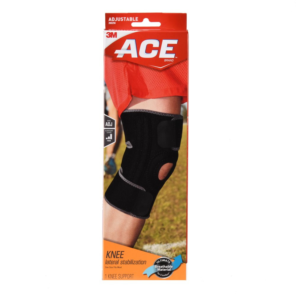 ACE Brand Knee Brace W/ Side Stabilizers, Easy-To-Use, Breathable