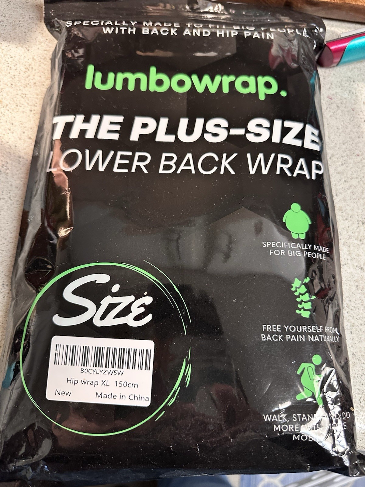 Lumbowrap Plus Size Back Wrap for Arthritis, Sciatica, Back Pain Size XL