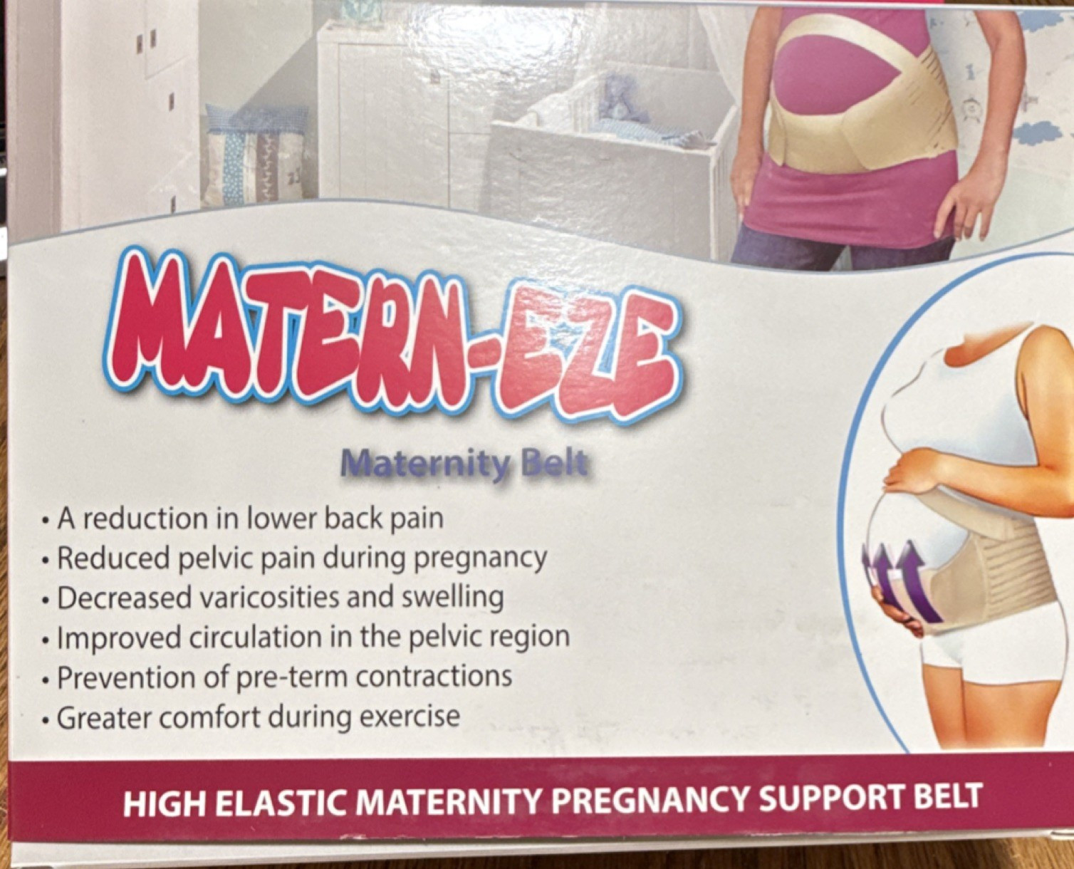 MATERN-EZE Maternity Support Belt XX-Large Pink Adjustable Back Brace AFT-T003