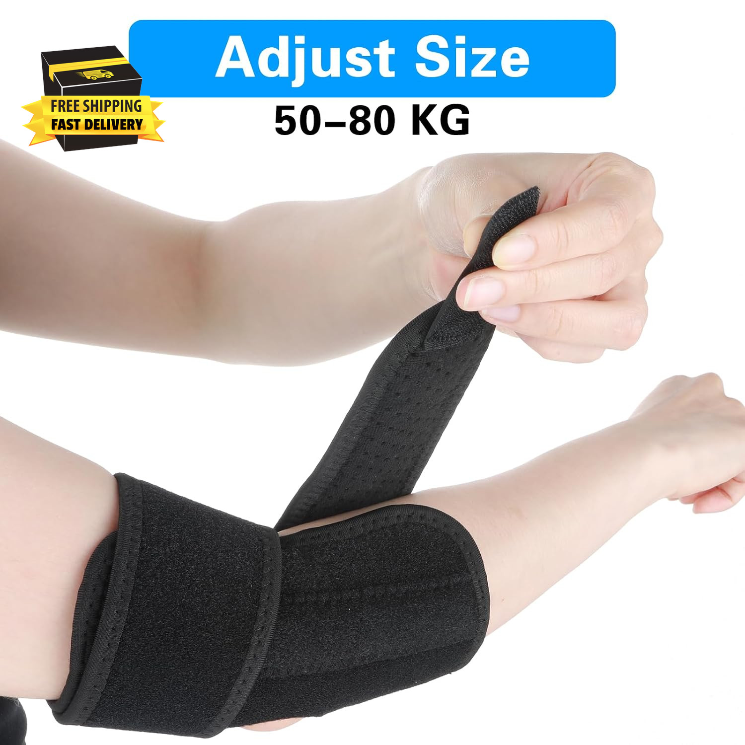 Elbow Compression Sleeve with Removable Strap for Men & Women, Elbow Support Bra