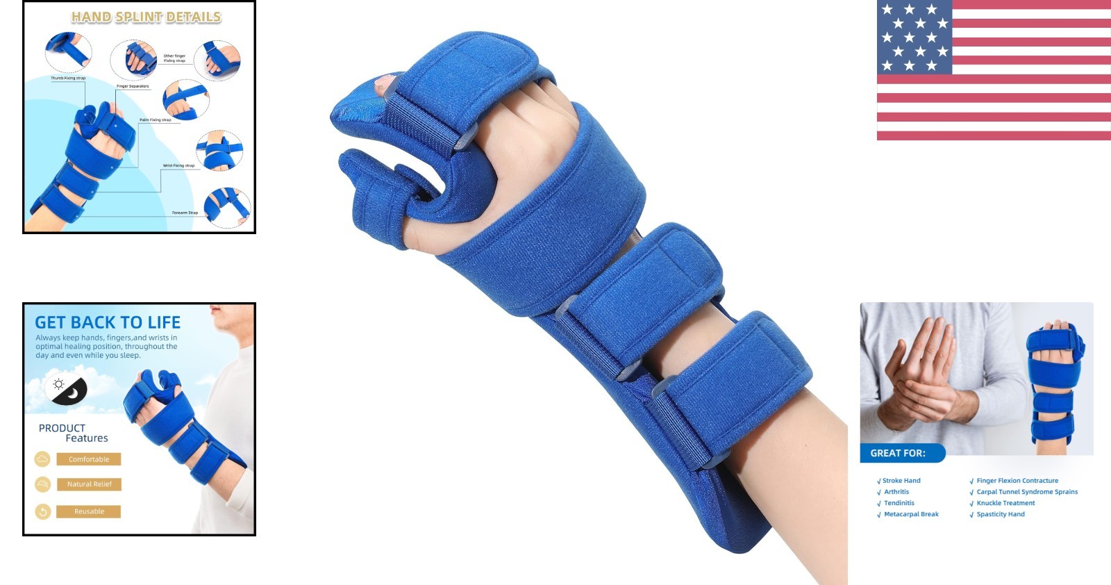 Breathable Resting Hand Brace – Ideal for Stroke, Arthritis & Tendonitis Relief