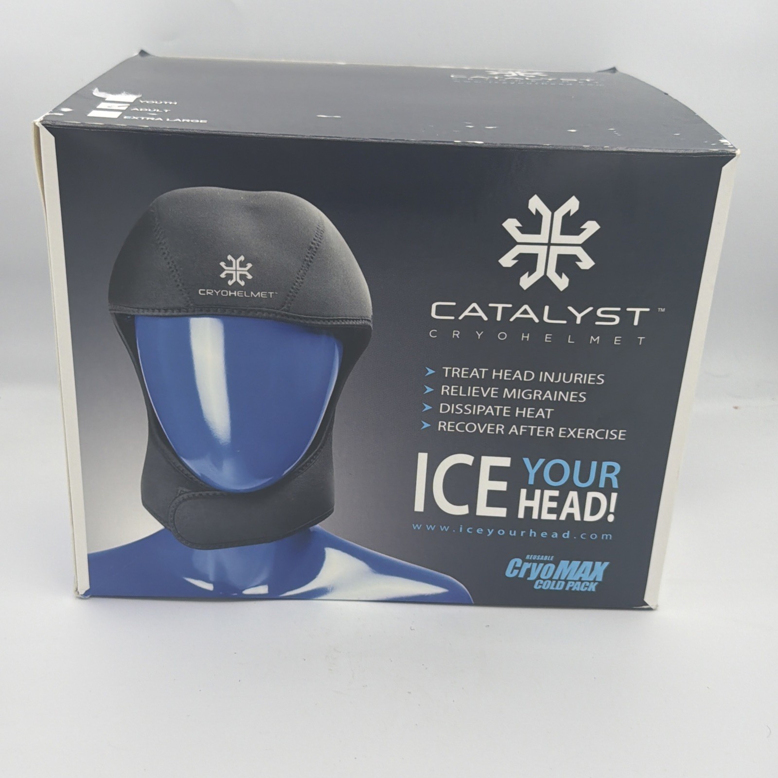 New Catalyst CryoHelmet All-Star Sports Cold Therapy Cap Migraine Relief NIB