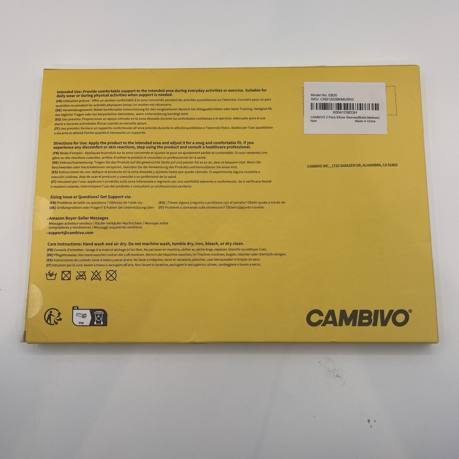 Cambivo Elbow Support Brace 2 Pack Black New Compression Sleeve