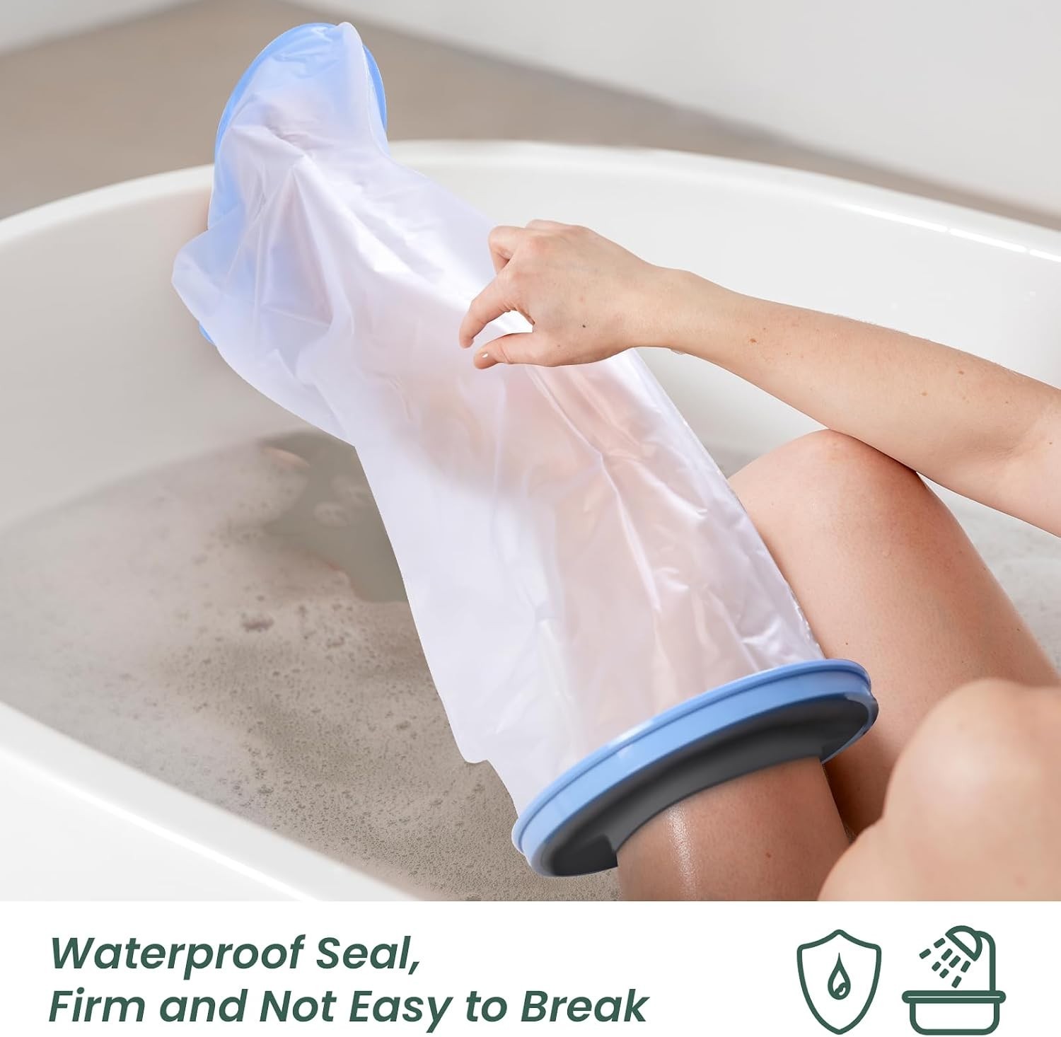 Durable TPU Shower Foot Protector – Extra Large Leg Cast Cover for Comfort