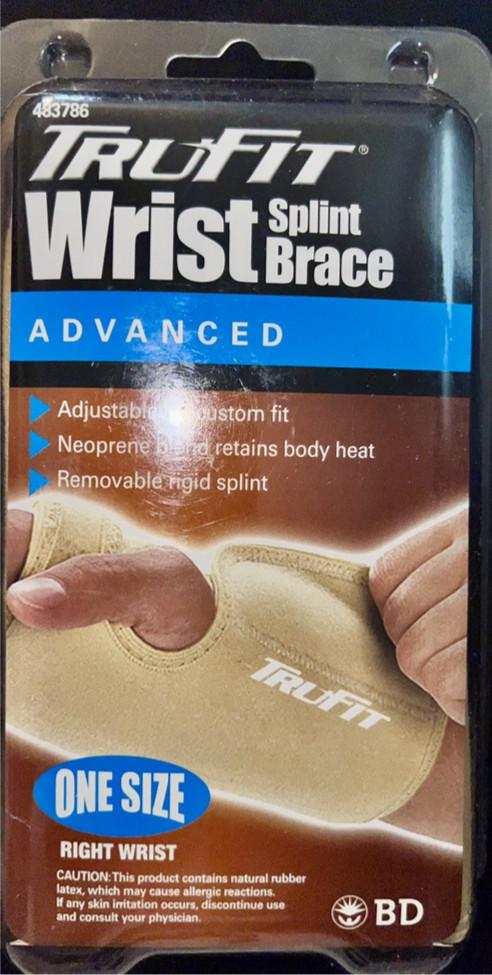 TruFit Wrist Splint Brace One Size Carpal Tunnel Relief Brand New