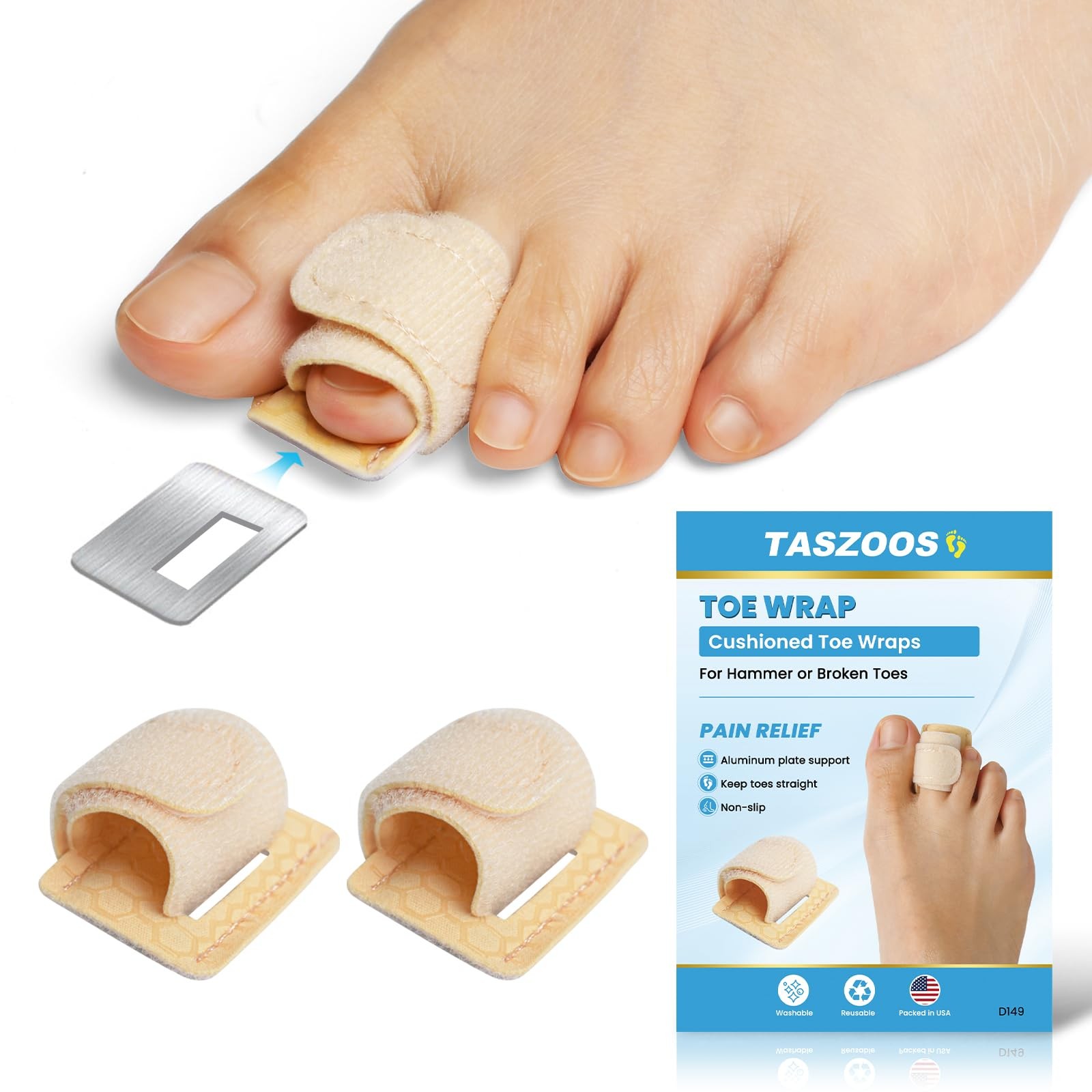 Hammer Toe Straightener for Women and Men, 2 Pcs Adjustable One Size
