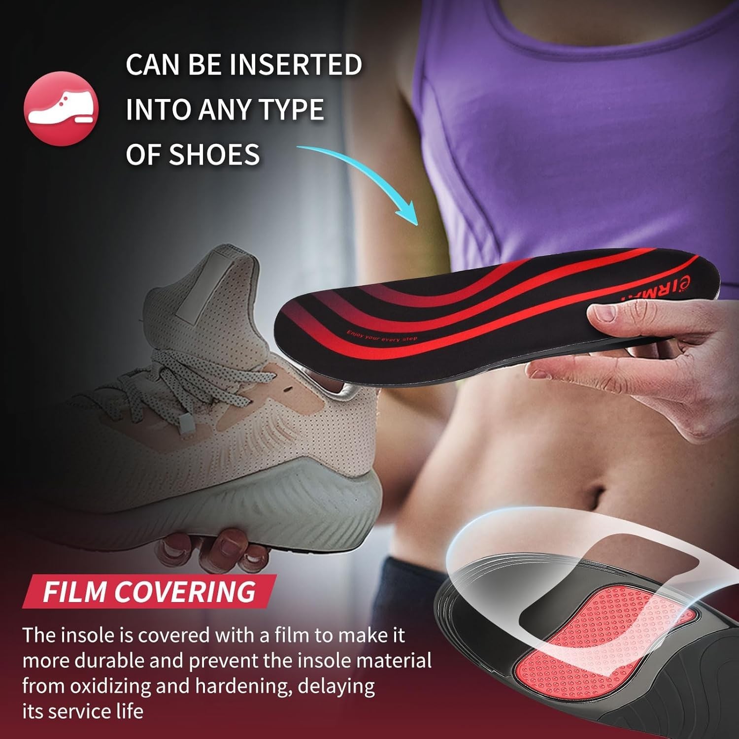 Plantillas para fascitis plantar para hombres con soporte de arco
