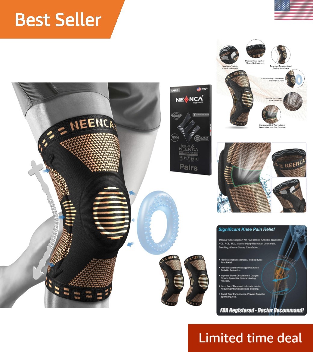 Innovative 2 Pack Knee Braces with Patella Gel Pad – Enhance Comfort & Stability