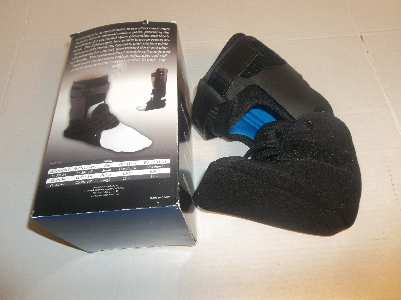 Comfortland Accord III Ankle Brace Black CL-301-4-R Large Right