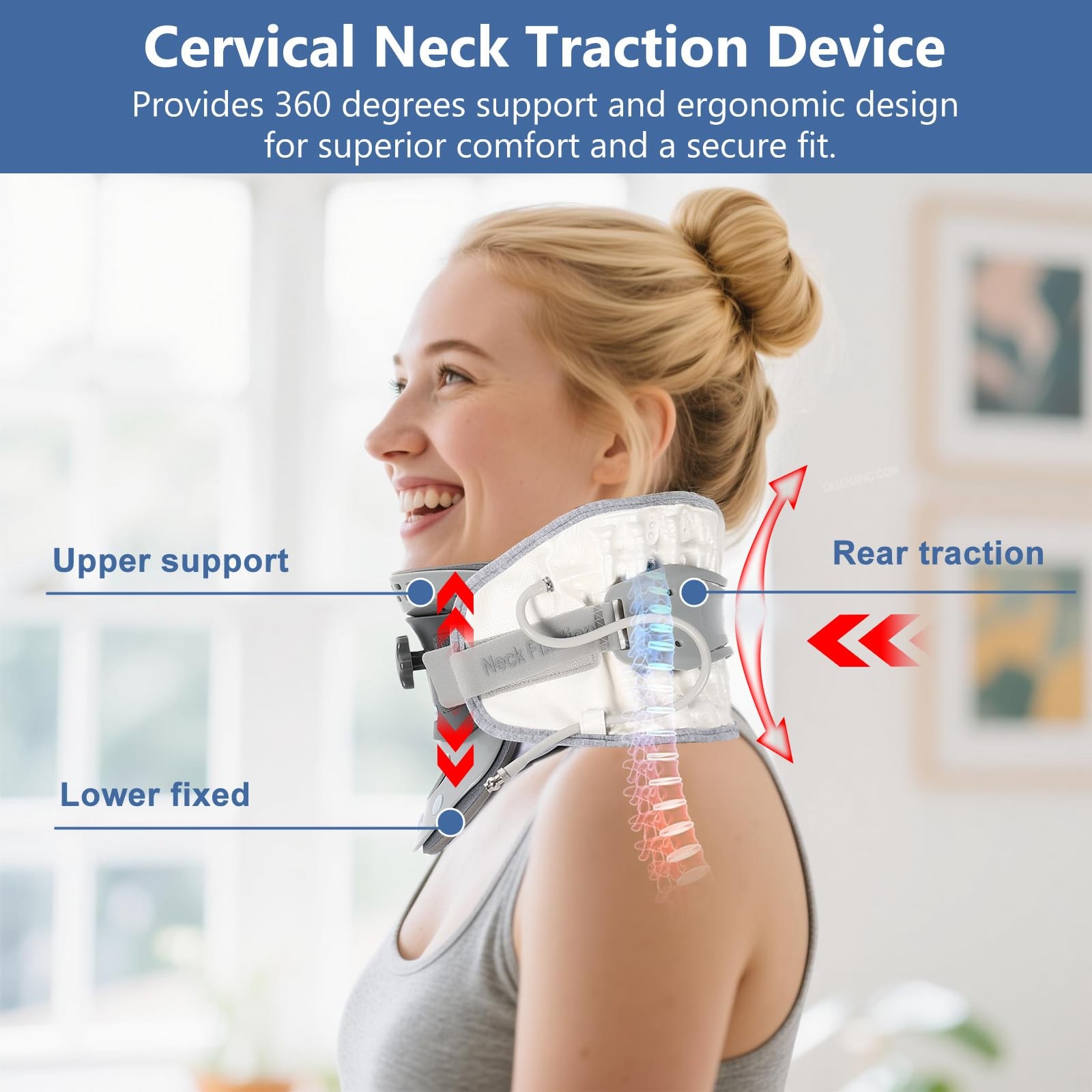 Cervical Traction Device, Neck Stretcher Cervical Traction, Adjustable Neck B…