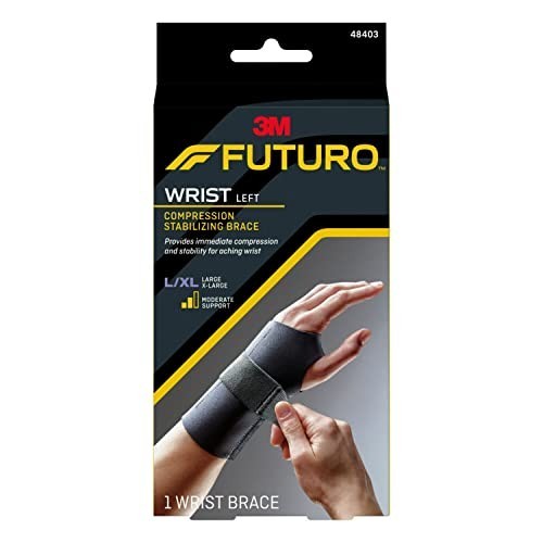 Wrist Brace Compression Stabilizing Left Hand Large XL Strap Support Carpal
