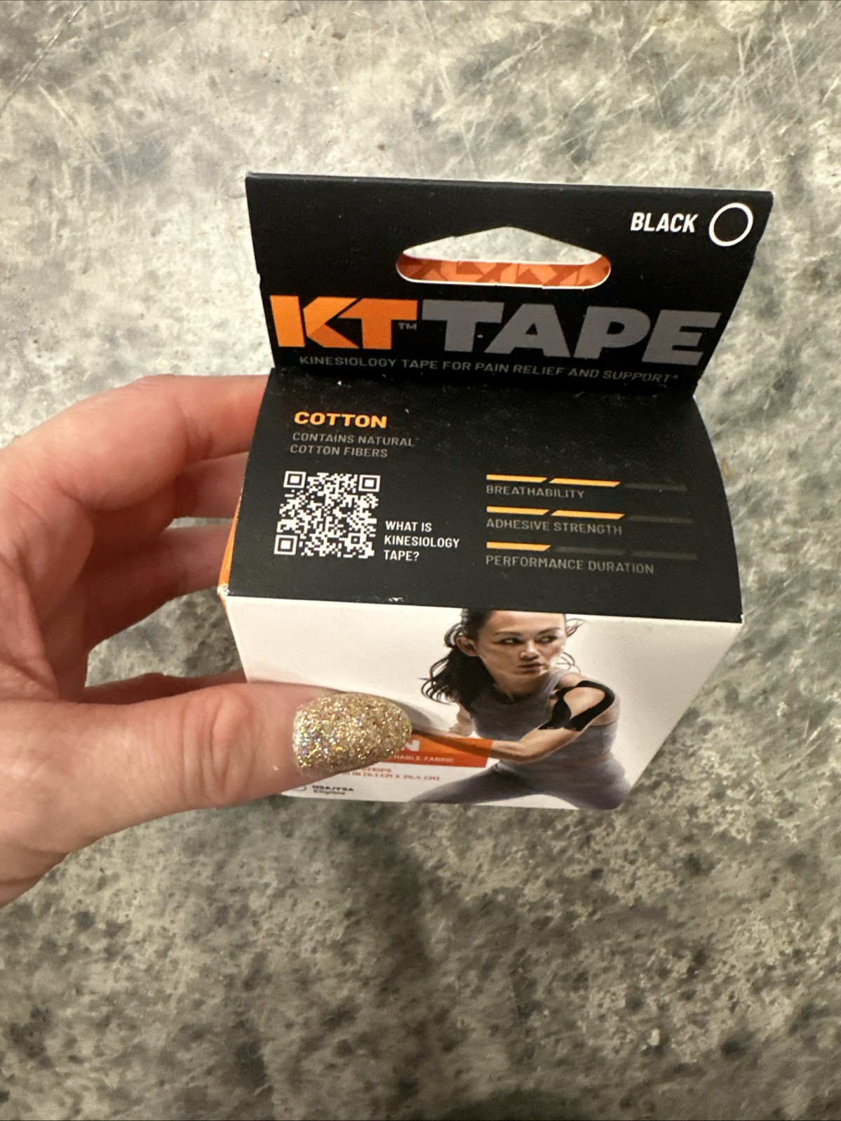 KT TAPE Precut Elastic Kinesiology Theraeputic Tape – Black 20 Cotton Tape Strip