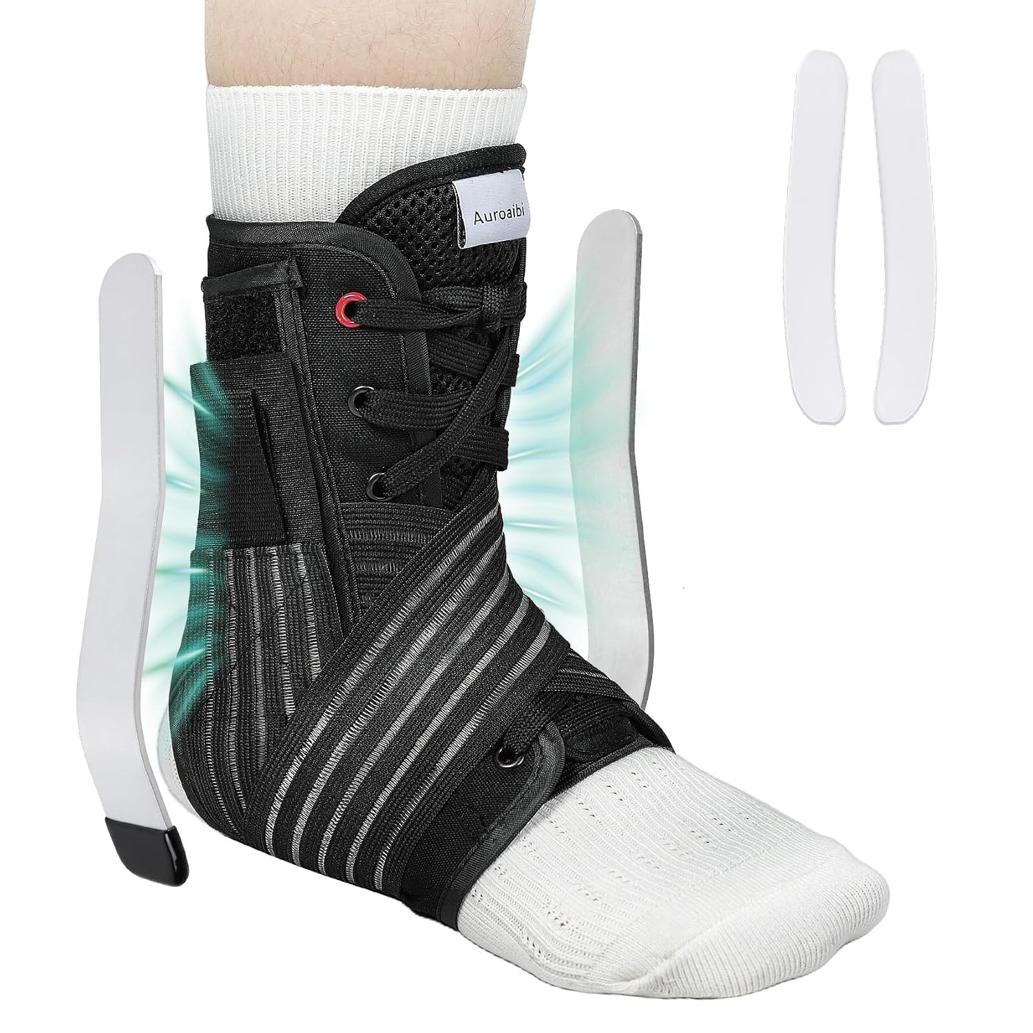 Ankle Brace for Women Men with Removable Side Splints, Lace Up Ankle Support …
