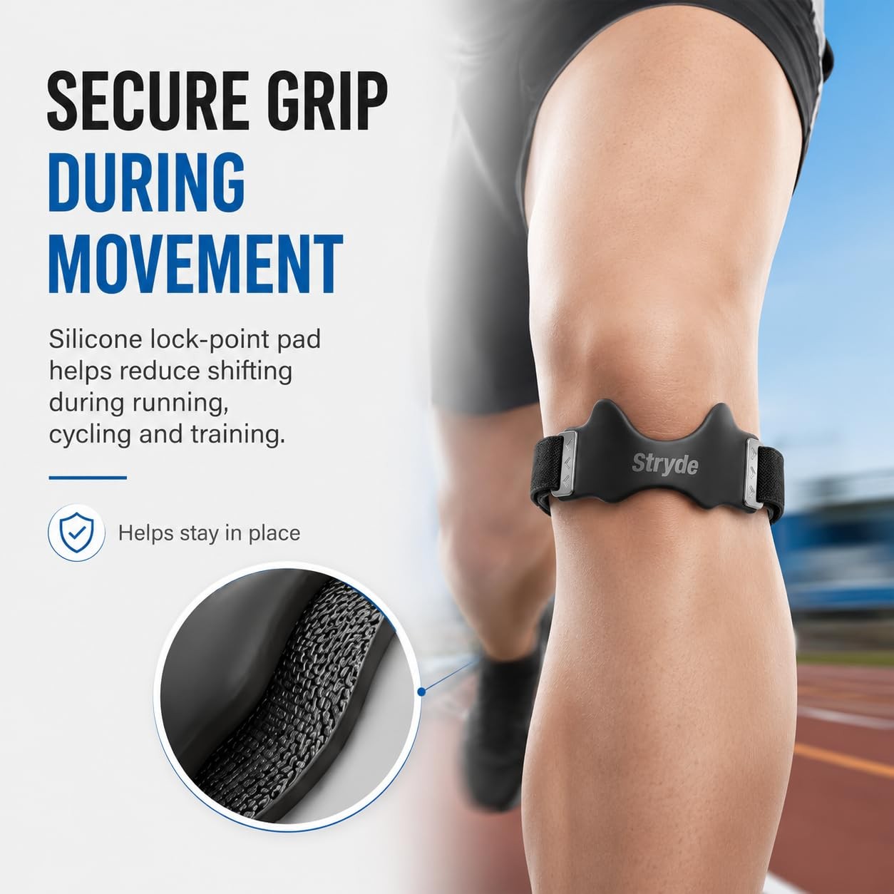 Stryde Precision Knee Strap – Premium Stryde Knee Strap with Silicone Lock-Po…