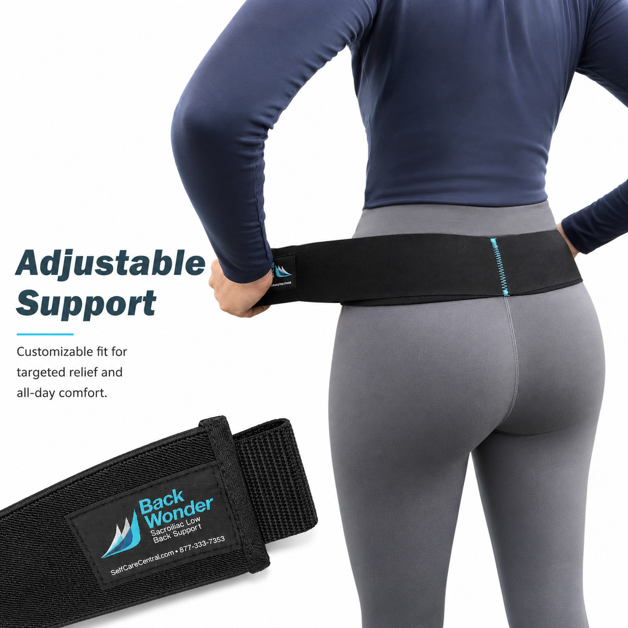 BackWonder SI Joint Belt By GNR – Sacroiliac Belt Supports Pelvis