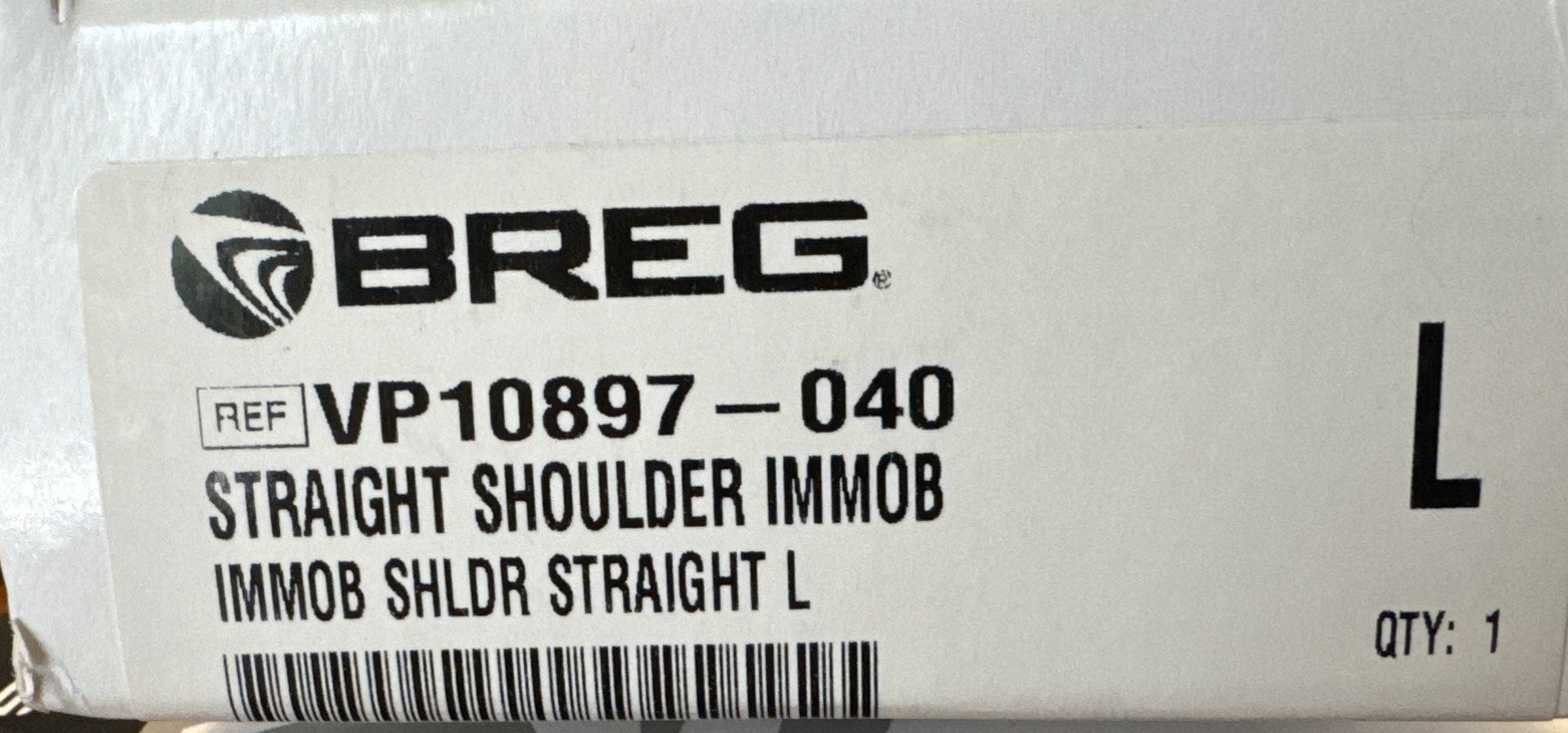 Breg Straight Shoulder Immobilizer Large New In Box