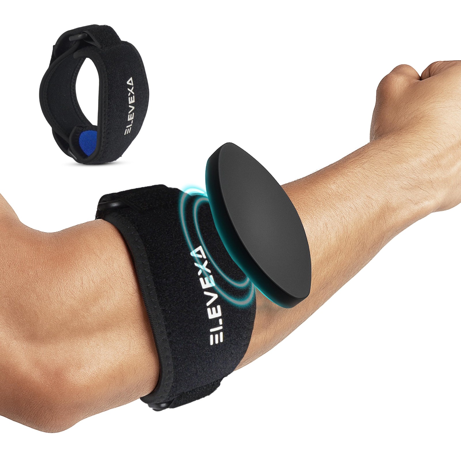 ELEVEXA 1 Pack Strap Tennis Elbow Brace For Men And Women| Golfers Black