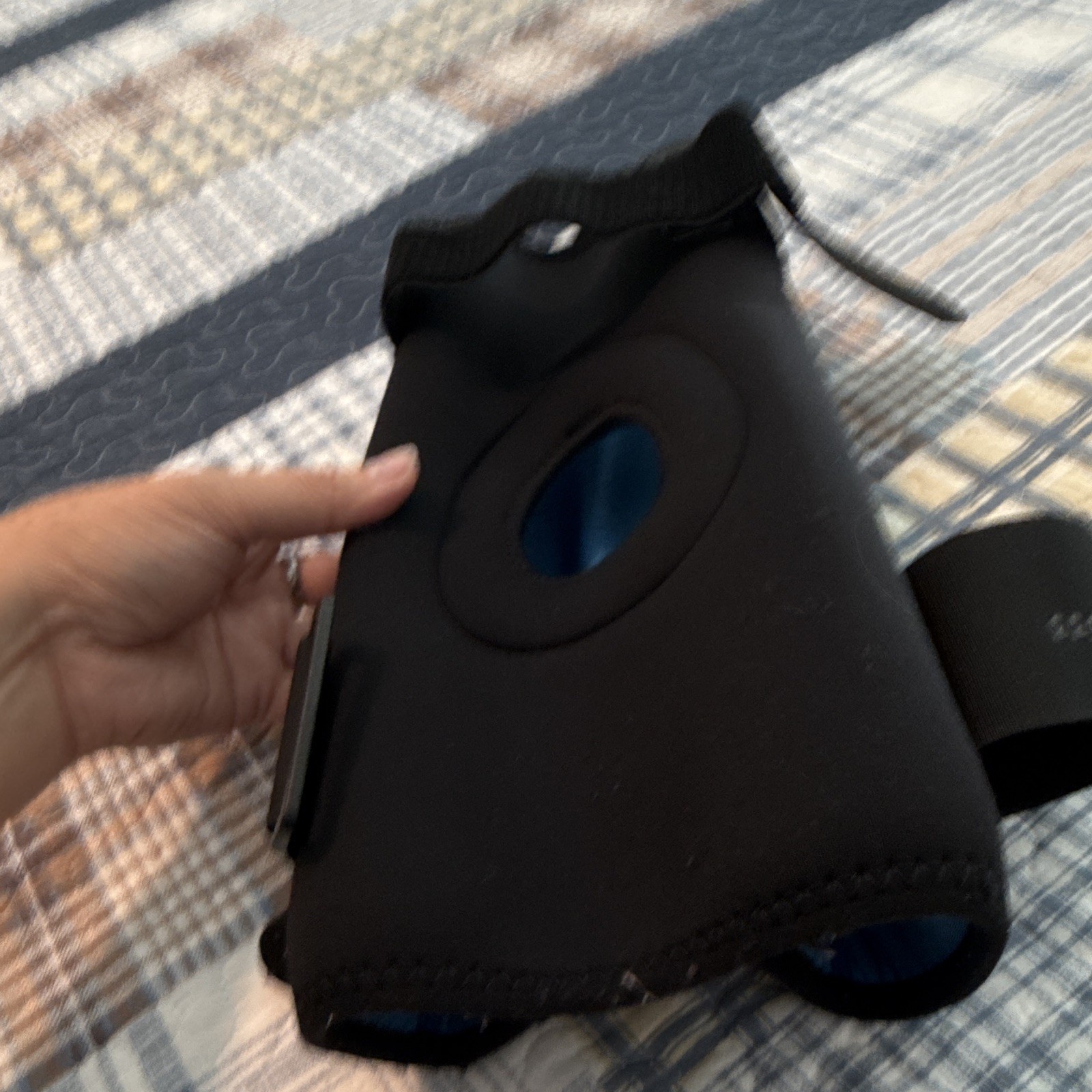Adjustable Neoprene Knee Brace Stabilizer Support, One Size, Black/Blue