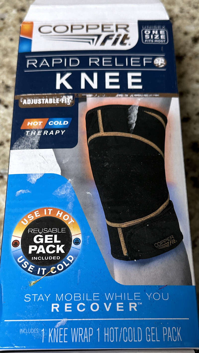 Copper Fit Rapid Relief Knee Hot Cold Therapy Adjustable Wrap One Size Fits Most