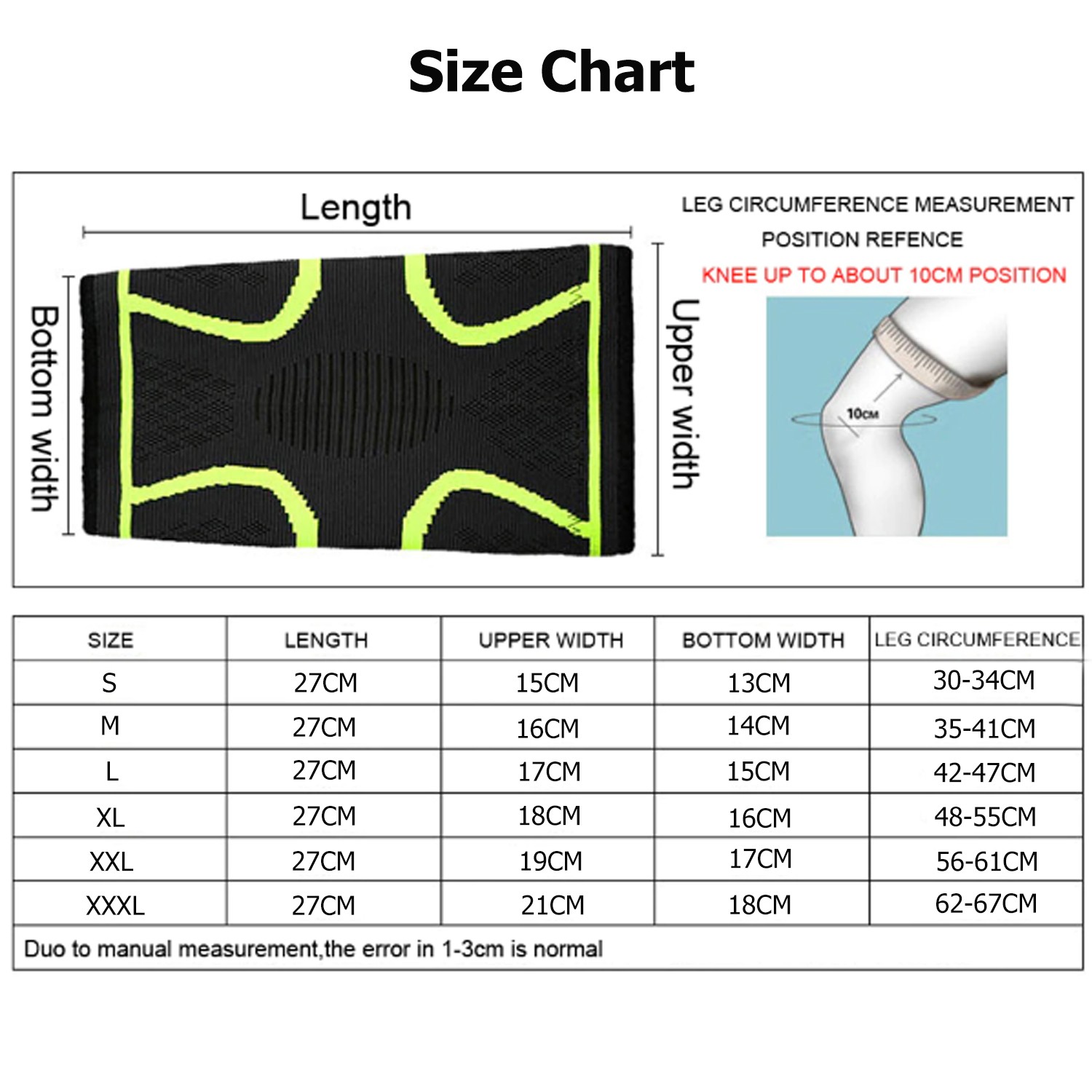 Knee Brace Compression Sleeves Support for Sports Running Knee Brace 1Pair
