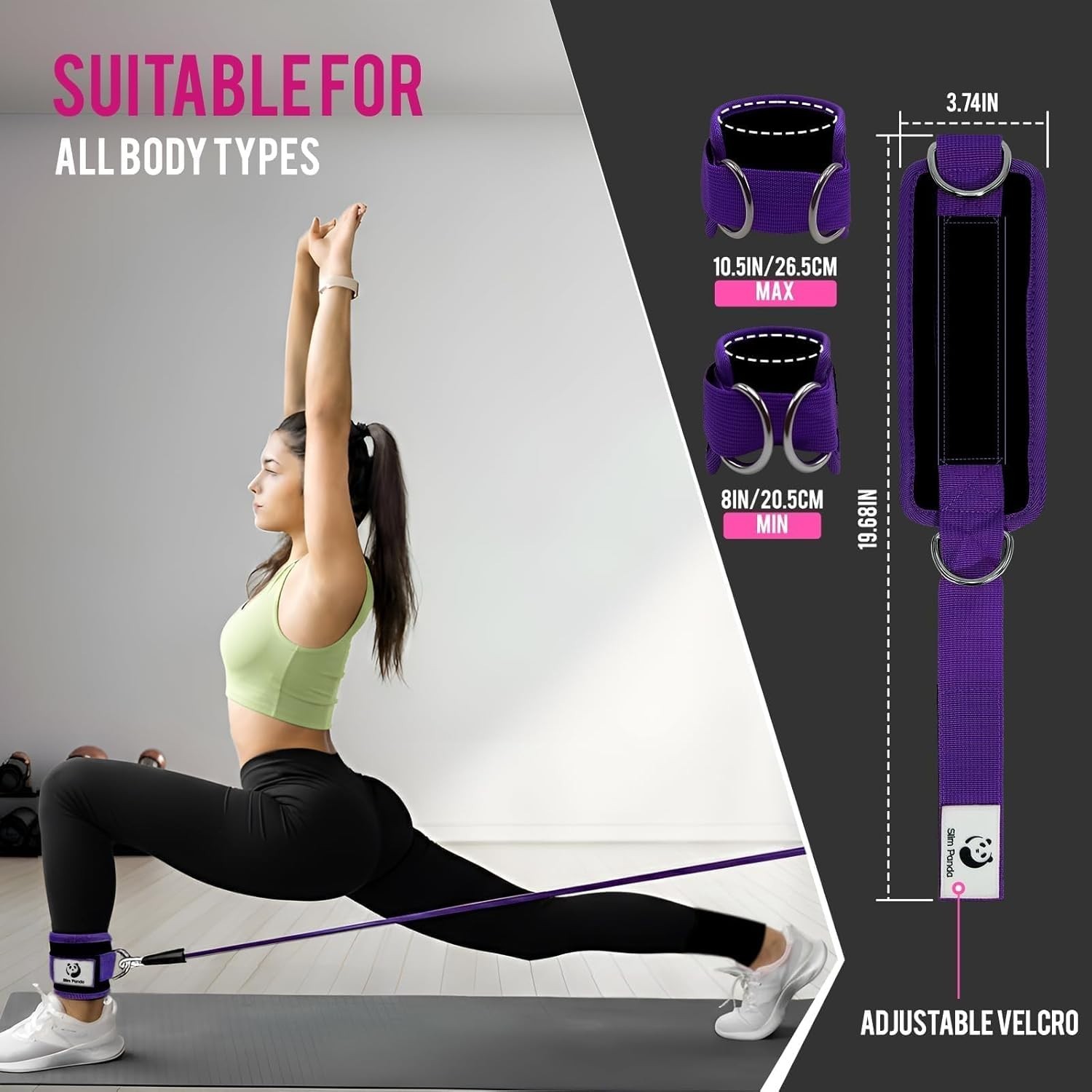 Comfortable Adjustable Ankle Cuffs for Kickbacks & Leg Exercises – Durable Nylon
