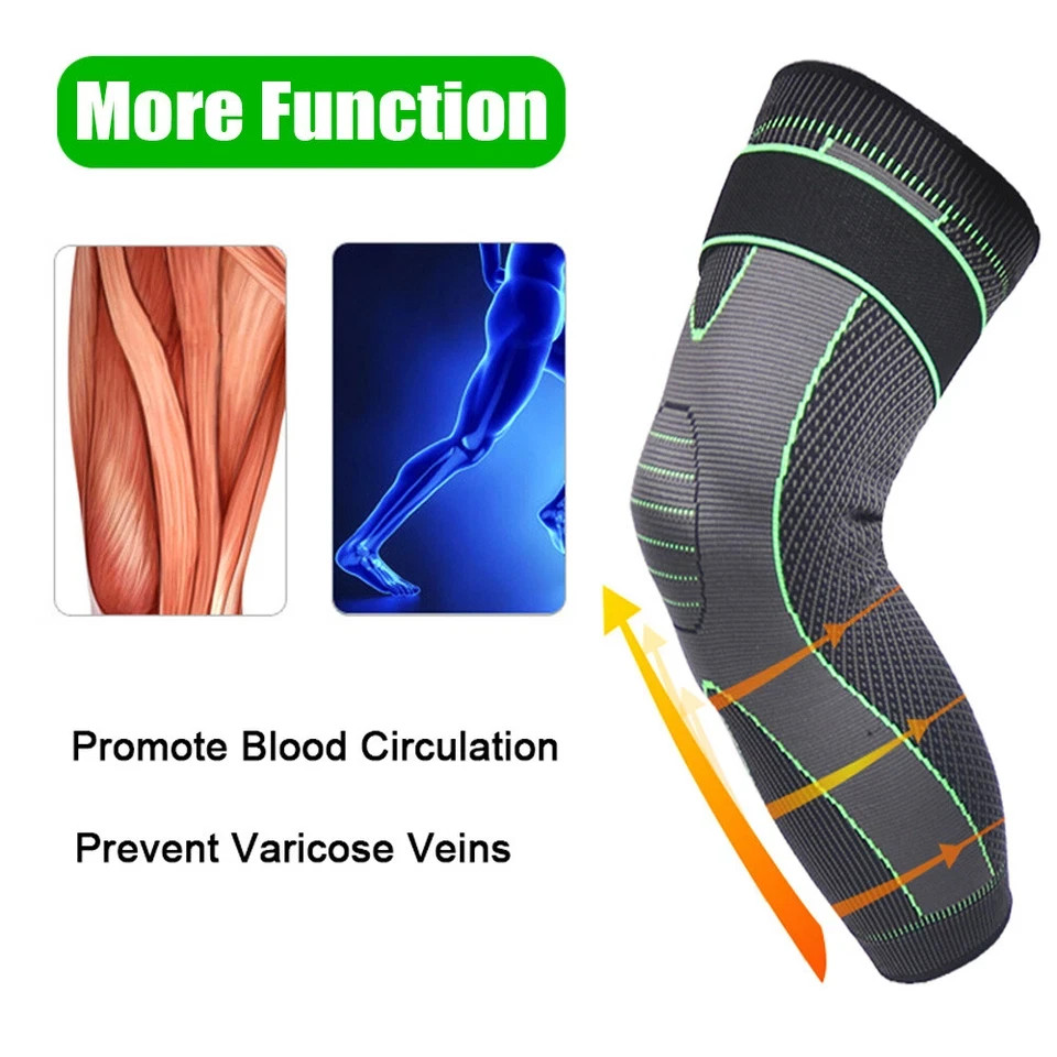 Leg Support Brace With Strap Thigh High Compression Sleeve Socks Pain Relief 1PC