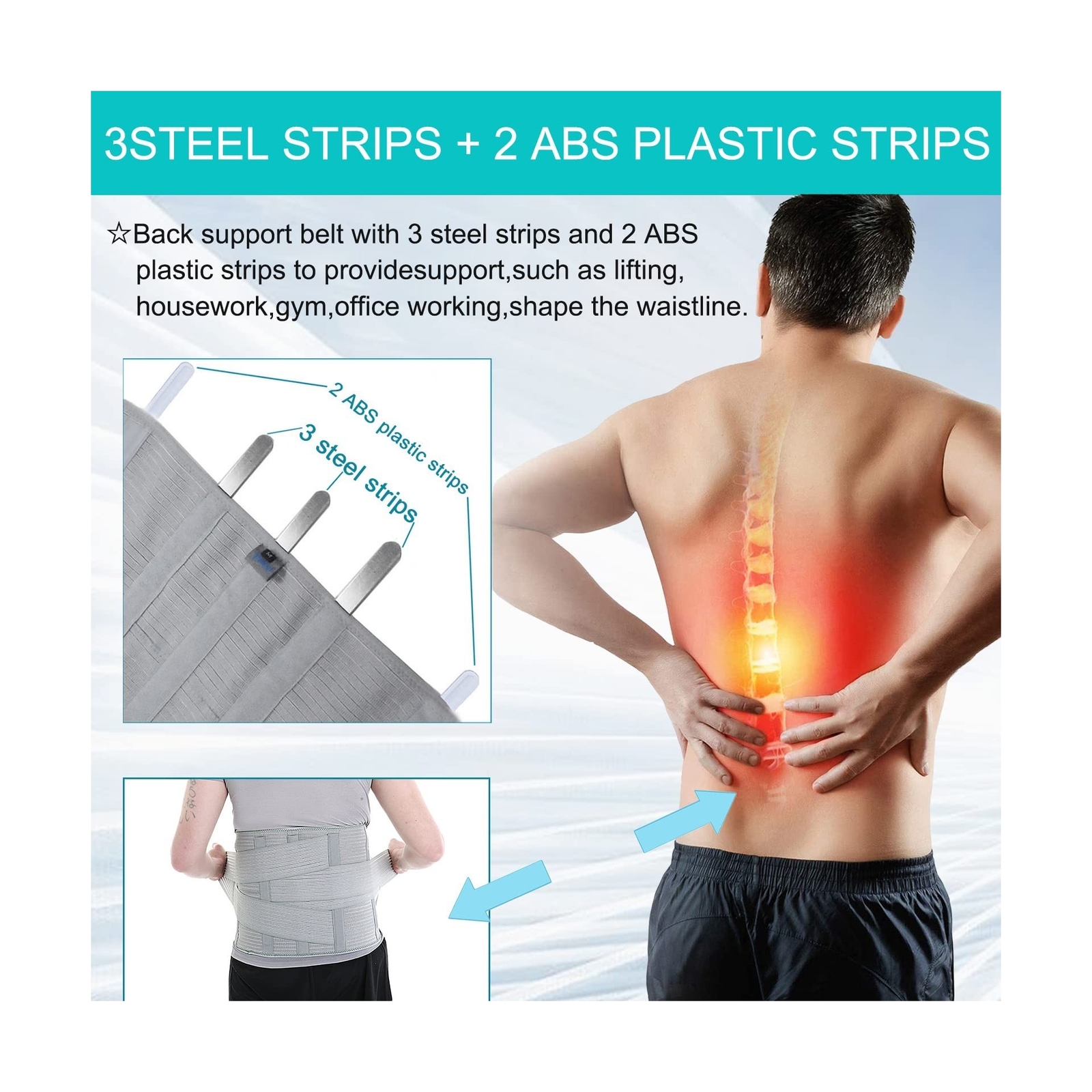 TANDCF Back Support,Entire Back Brace ,Lumbar Support Belt for Women & Men, A…
