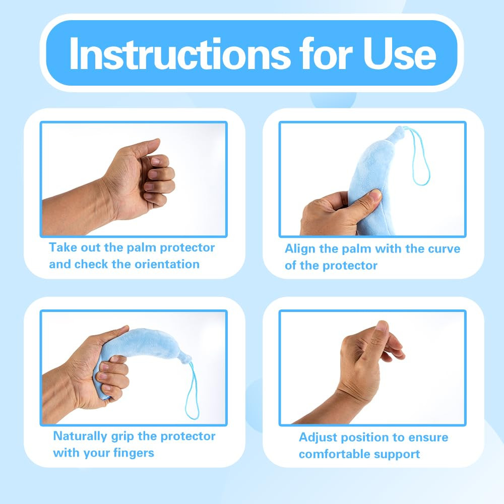 4 Pcs Palm Protector Hand Contracture Cushion with Finger Wands | Support Preven